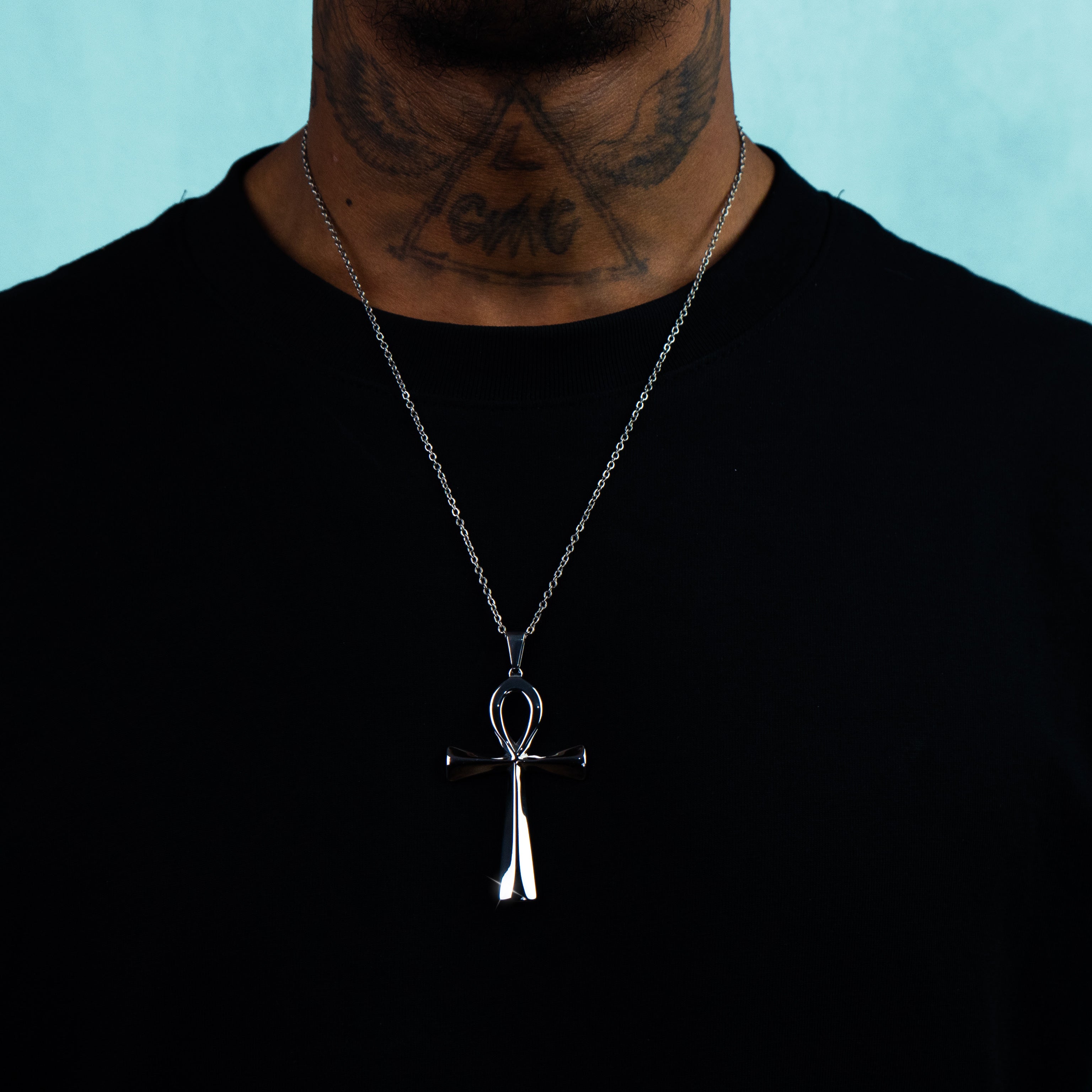 Colgante Cruz Ankh Oro Blanco