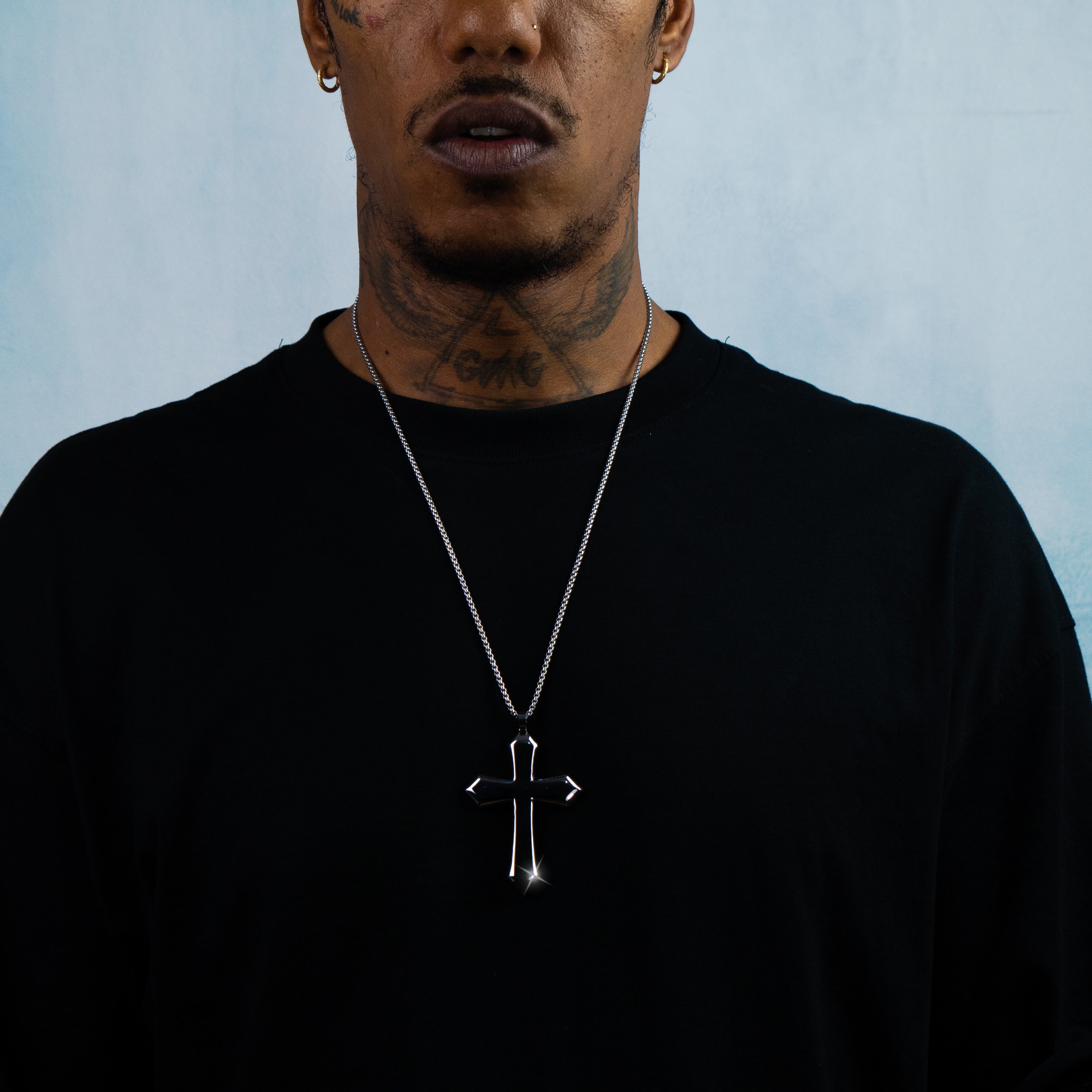 Colgante Cruz Rombo Oro Blanco