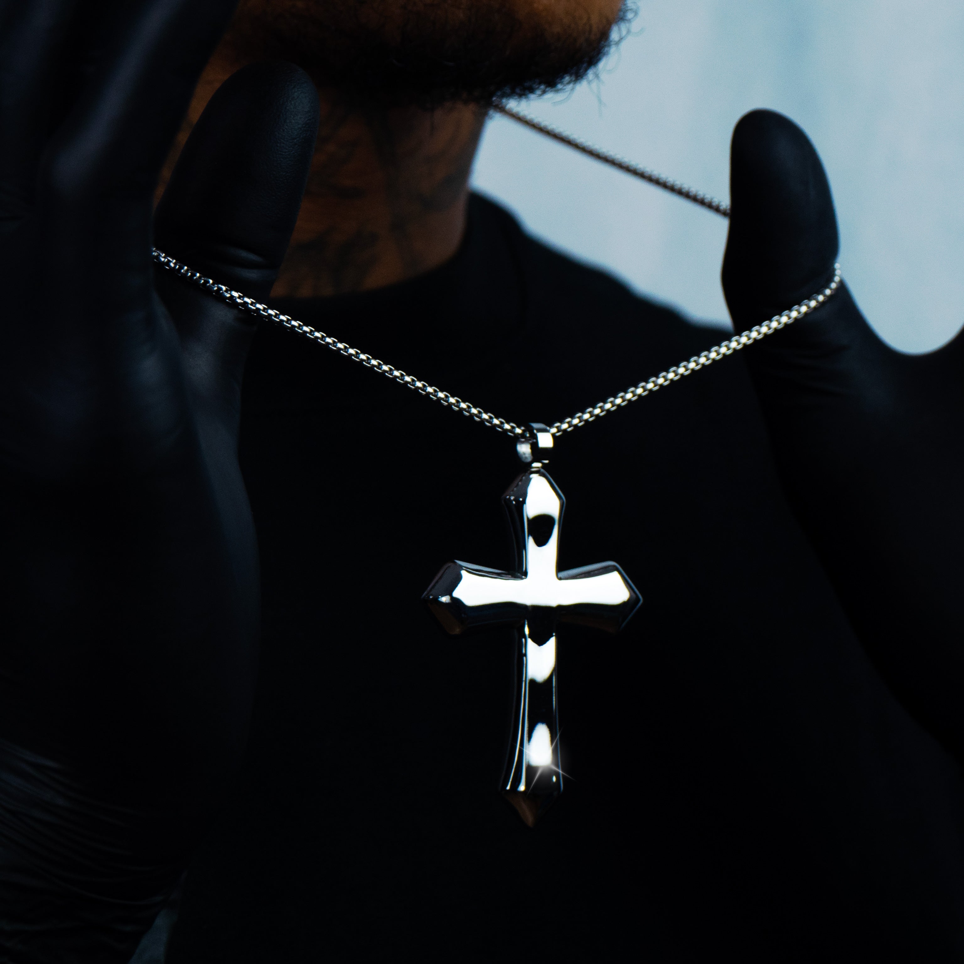 Colgante Cruz Rombo Oro Blanco