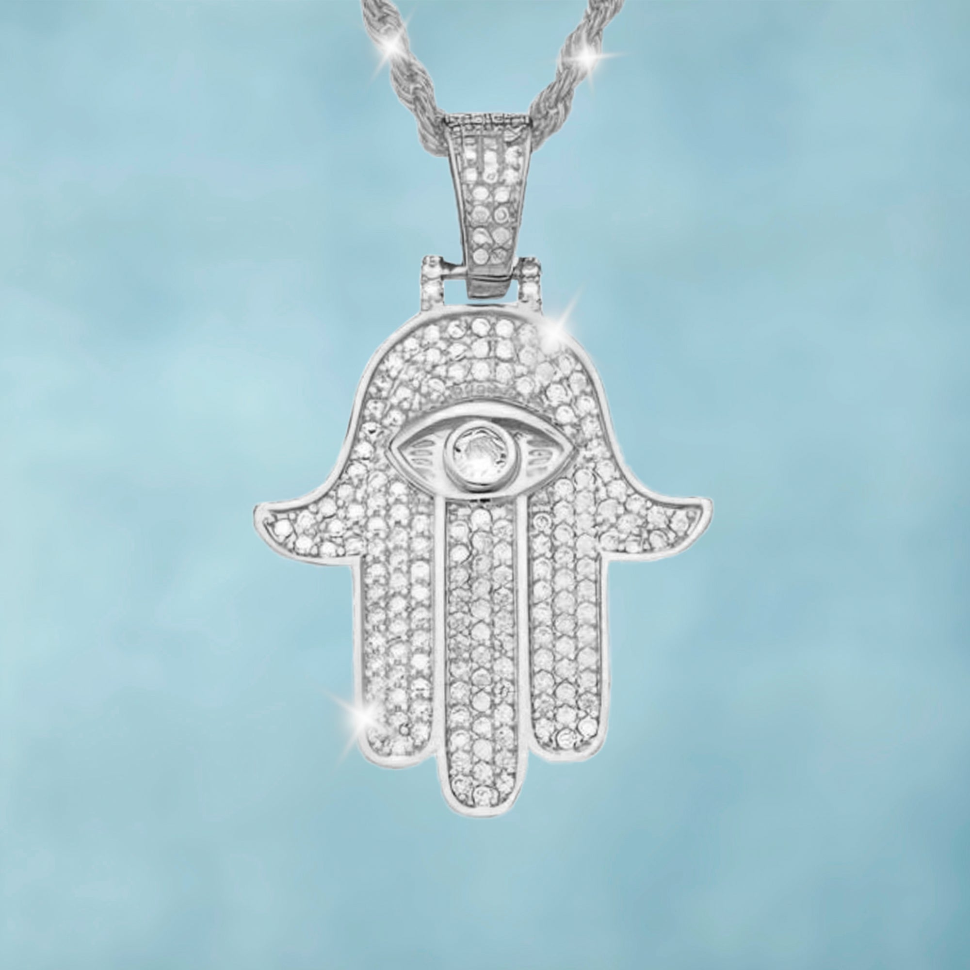 Colgante Mano de Fátima Oro Blanco