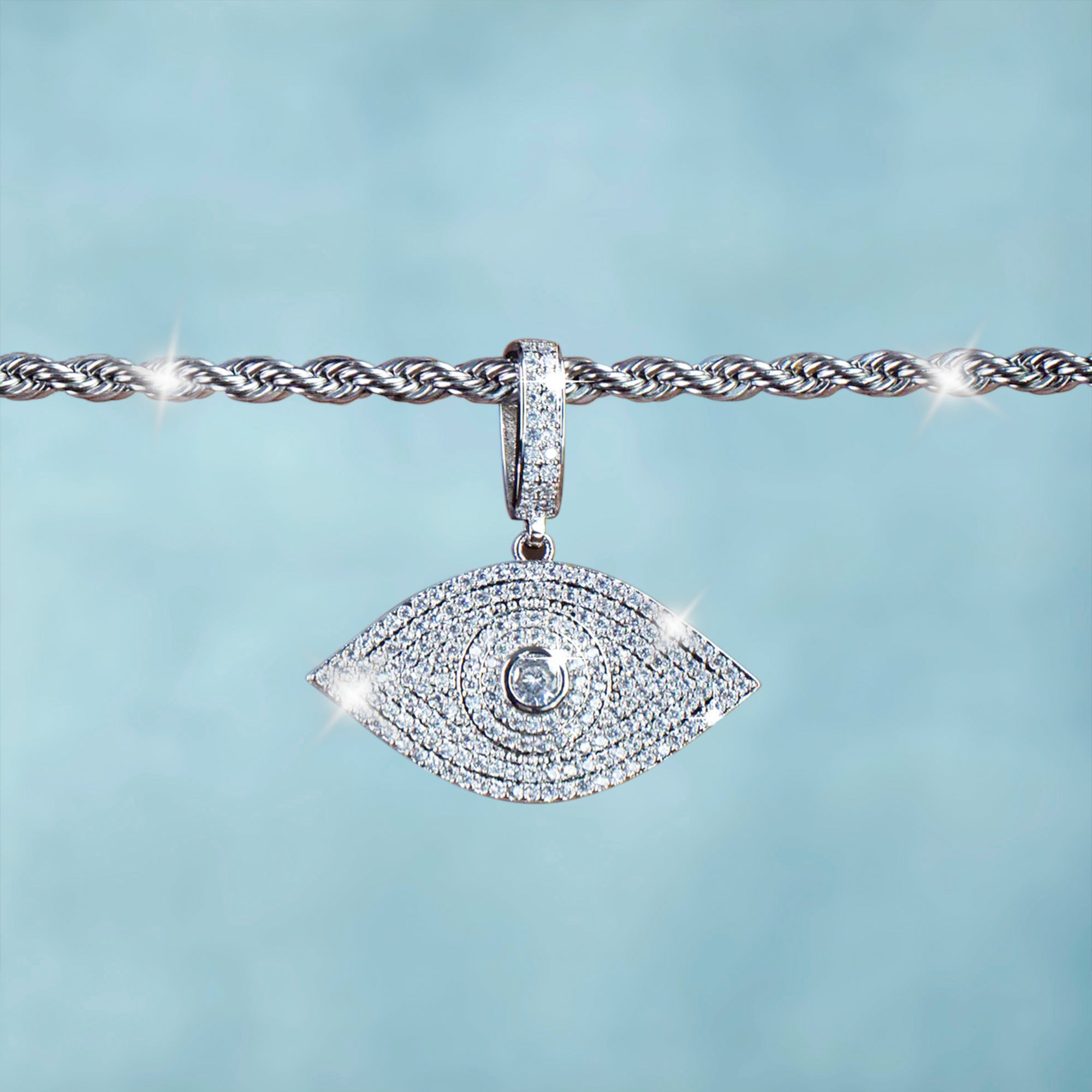 Colgante Evil Eye Oro Blanco