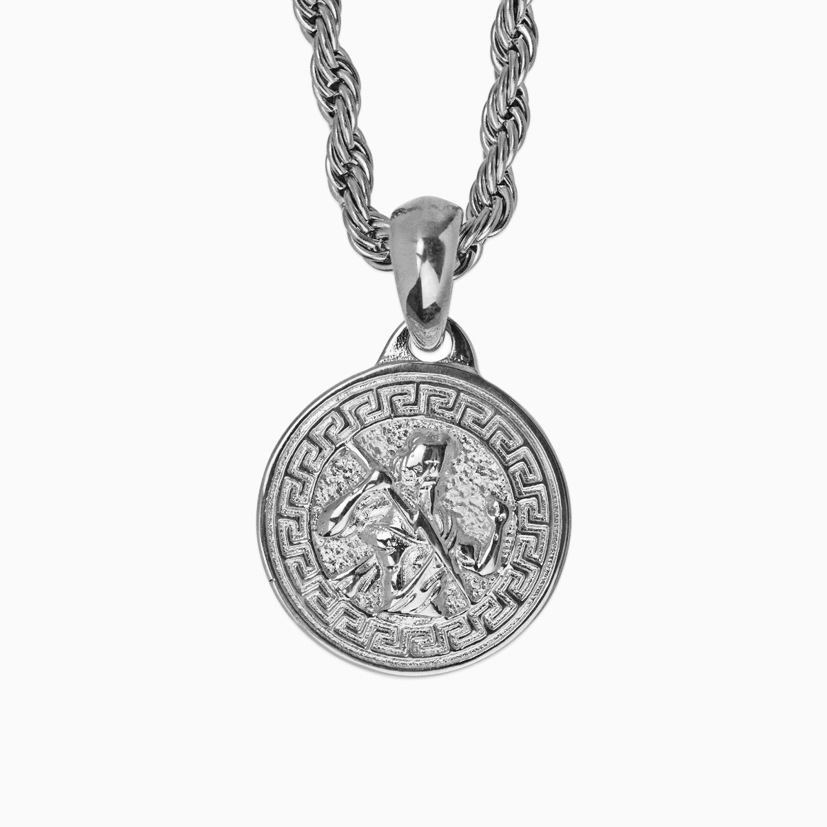 Colgante Medalla Zeus Oro Blanco