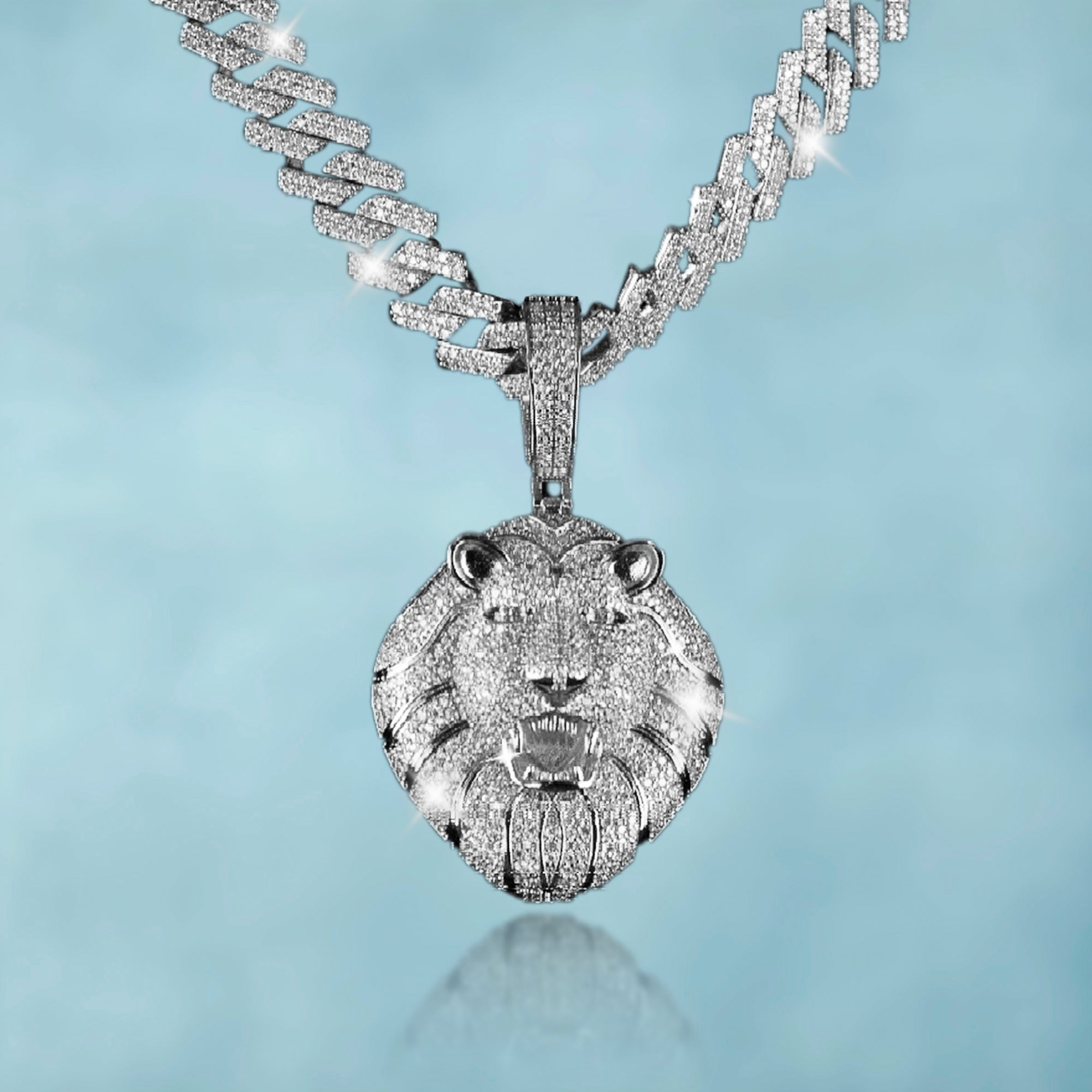 Colgante León Oro Blanco