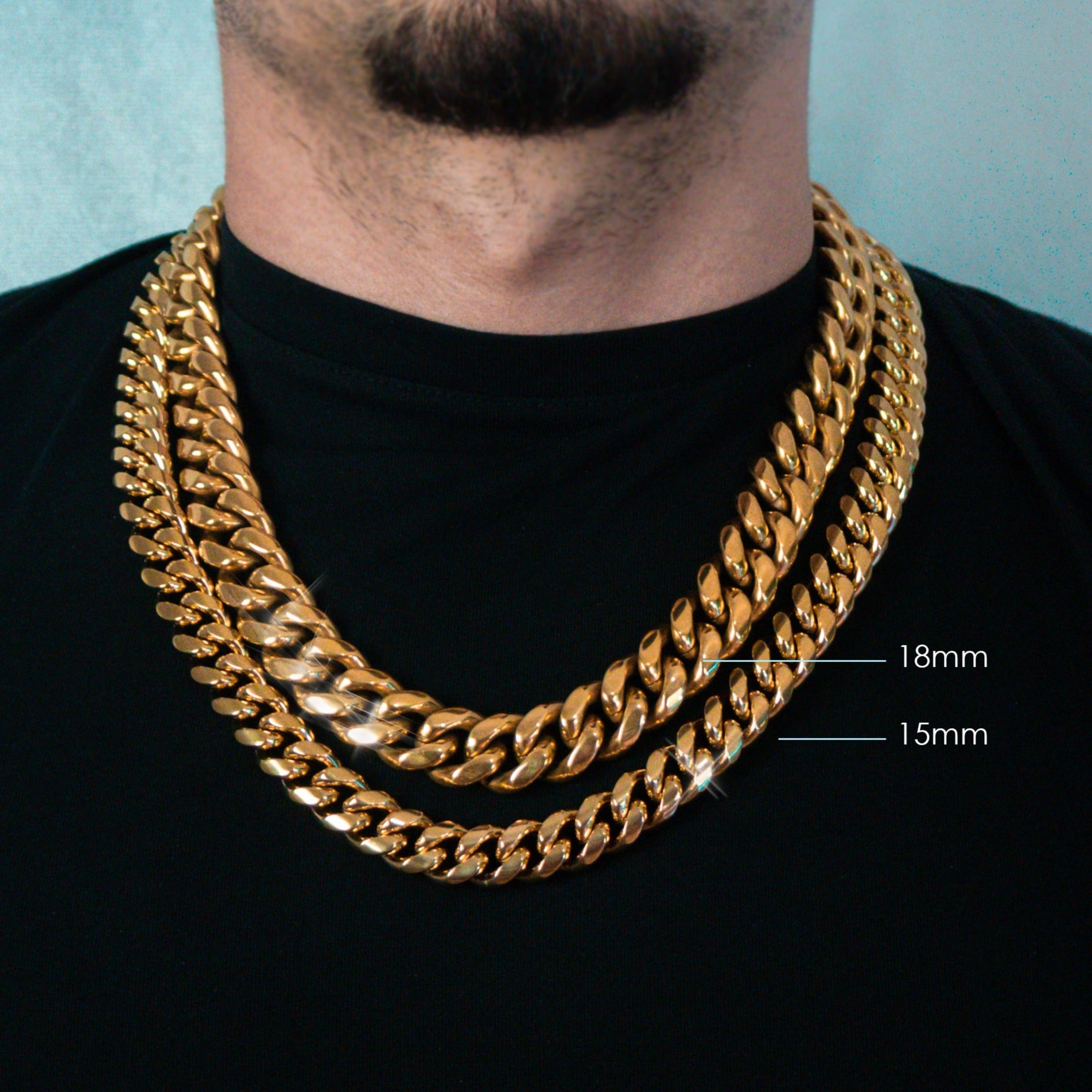 Cadena Cubana Miami Oro 18K