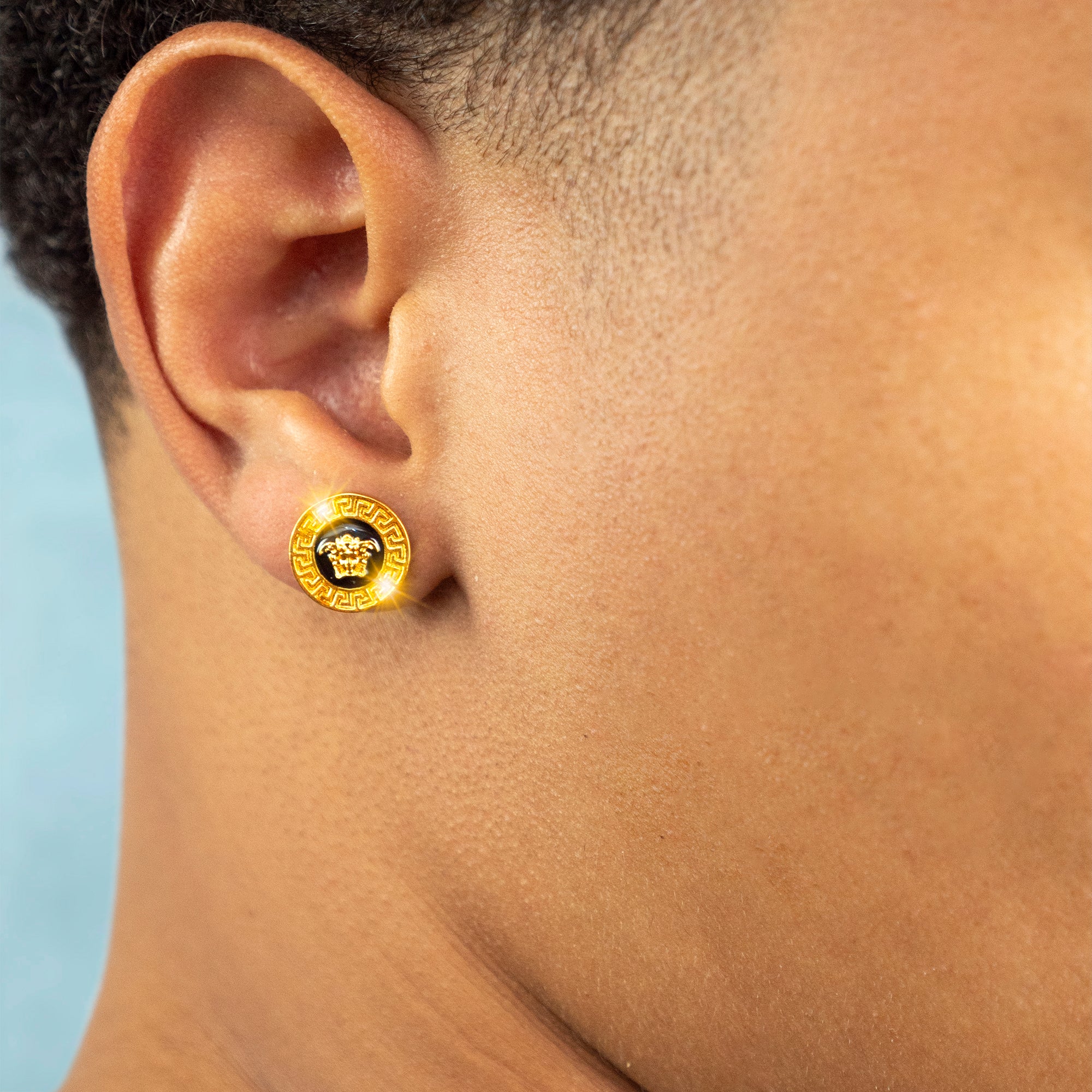 Pendientes Medusa Blackgold Oro 18K