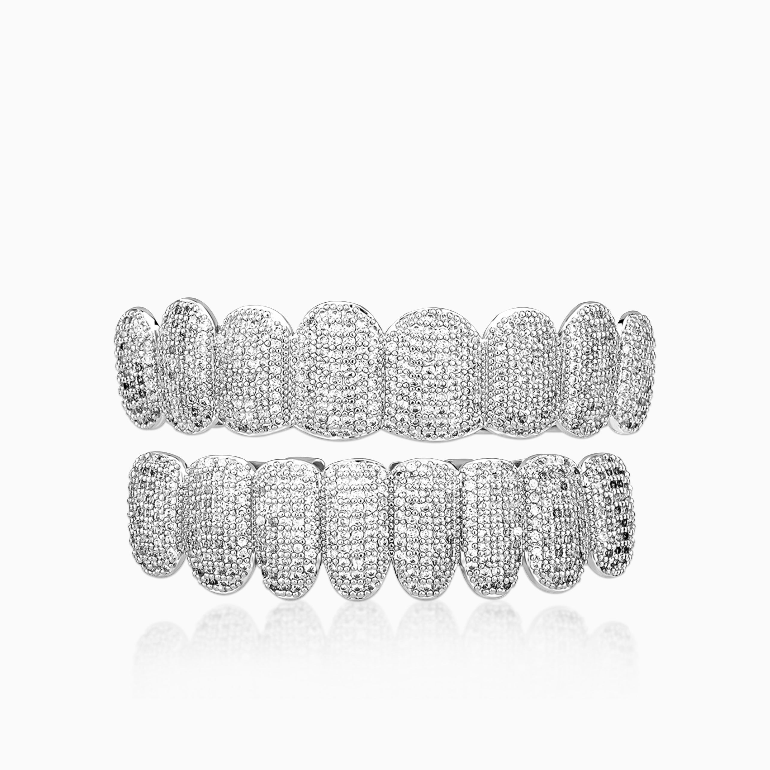 Grillz 8 Dientes Oro Blanco