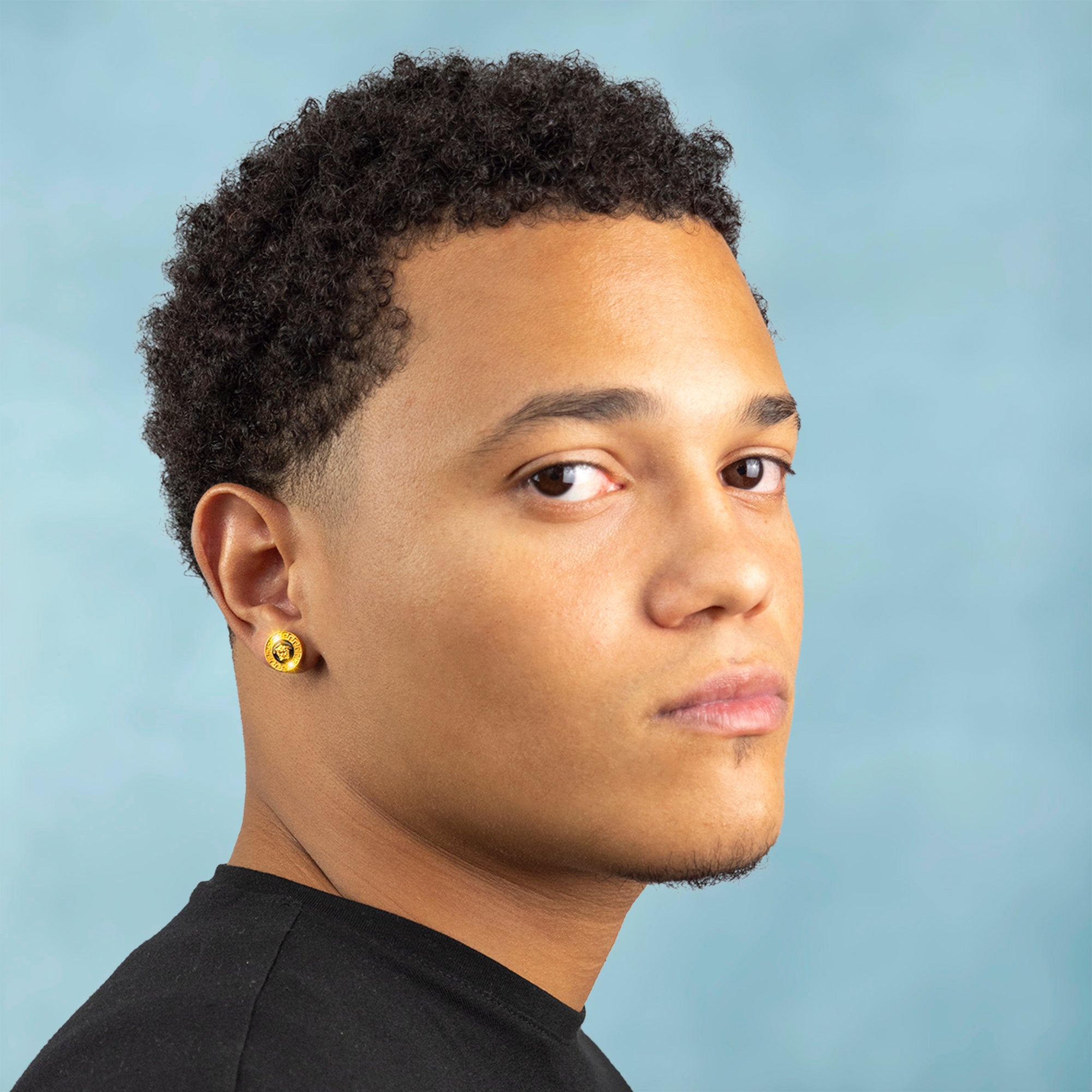 Pendientes Medusa Blackgold Oro 18K