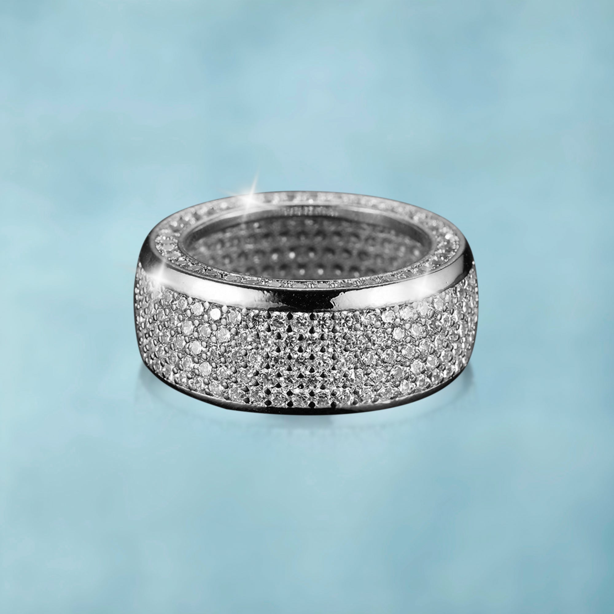 Anillo Ice Band Deluxe Oro Blanco