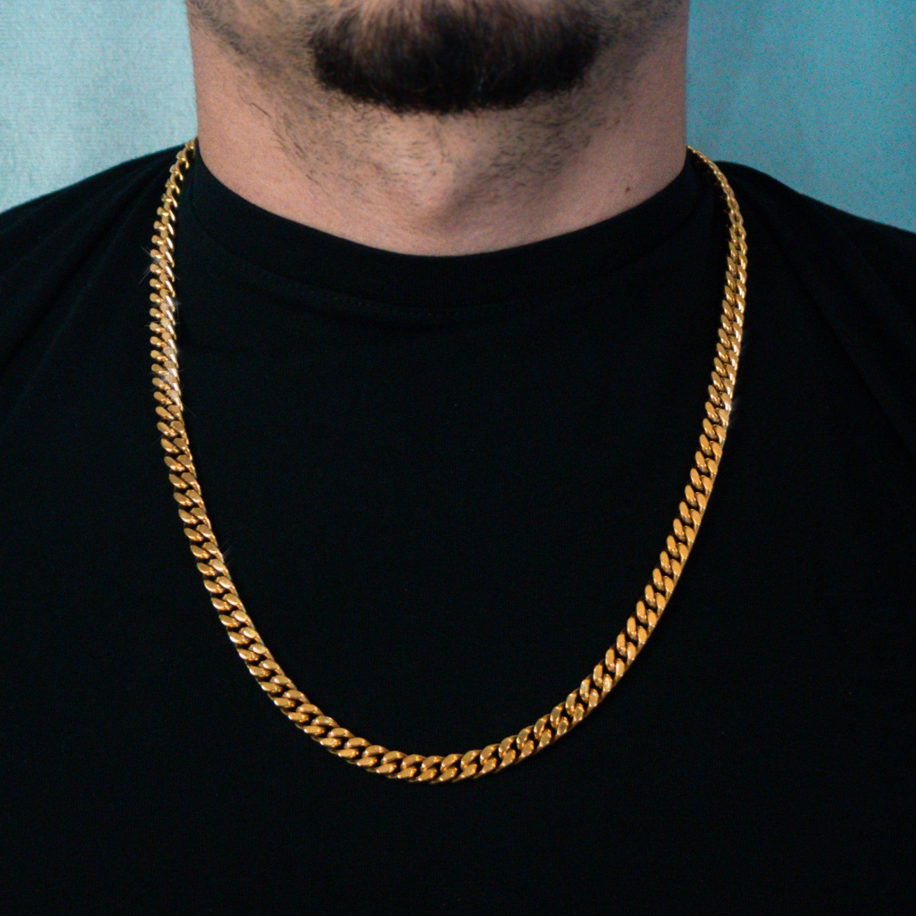 Cadena Cubana Oro 18K Premium
