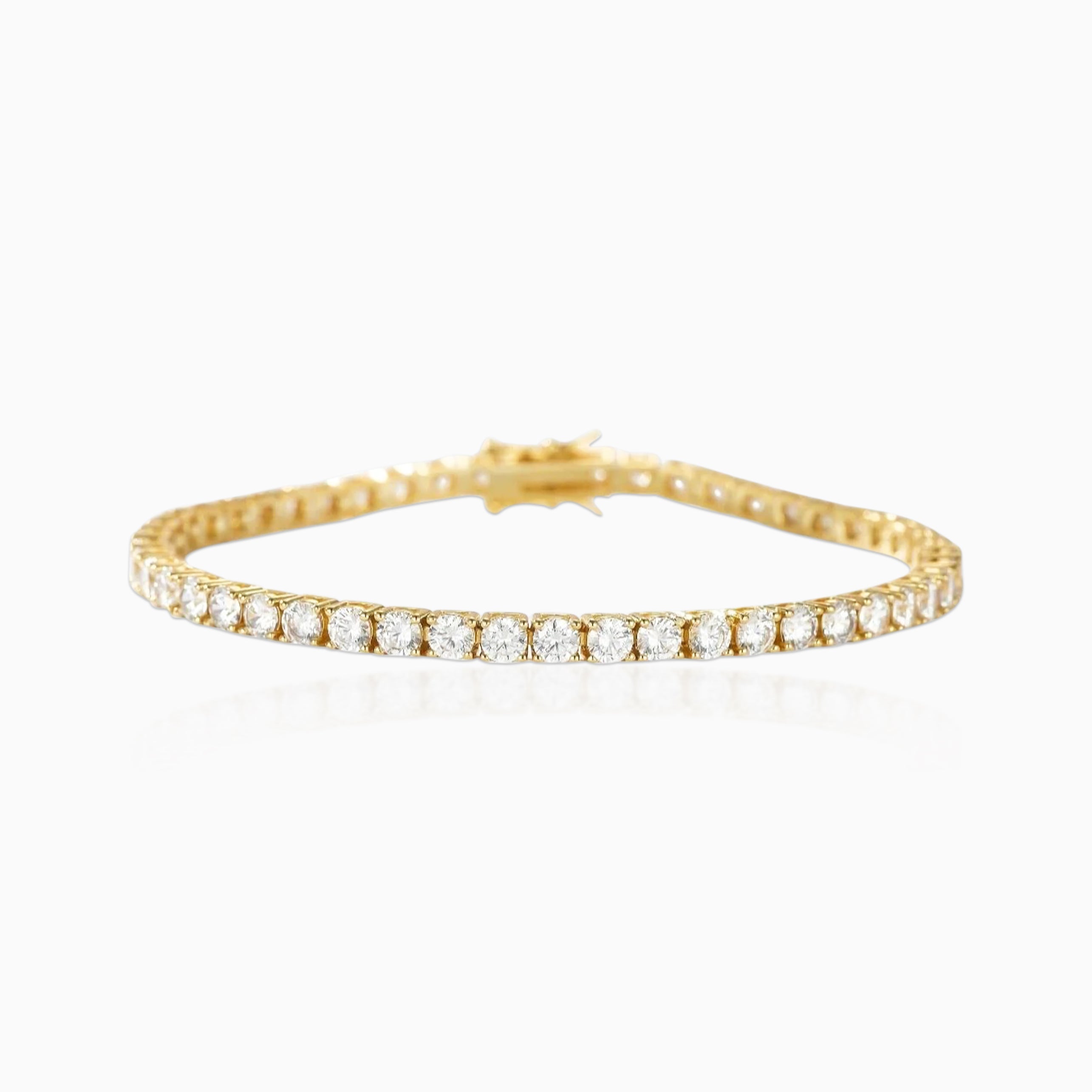 Brazalete Tenis VVS Moissanite + Plata 925 Oro 18K