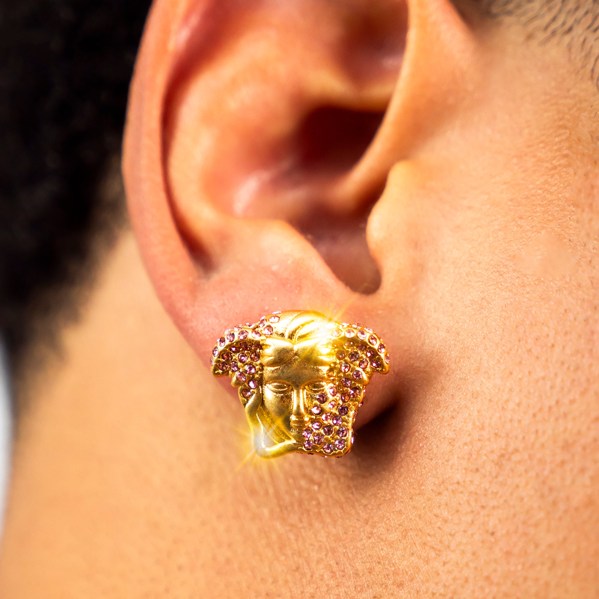 Pendientes Medusa Pearls Oro 18K