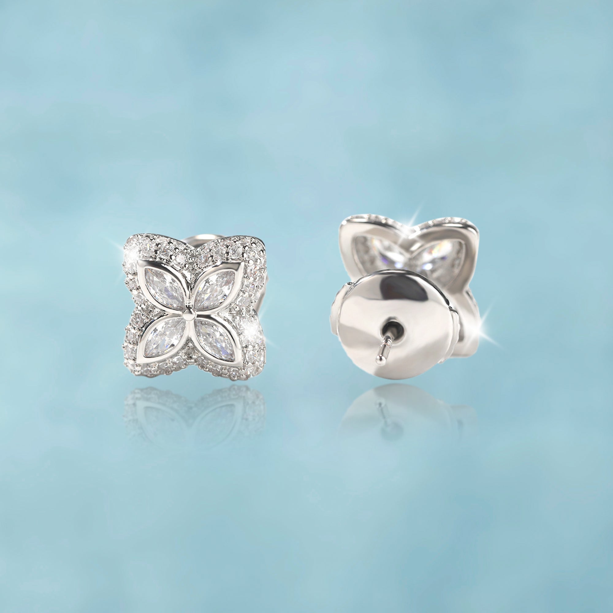Pendientes Trebol Ice Plata 925