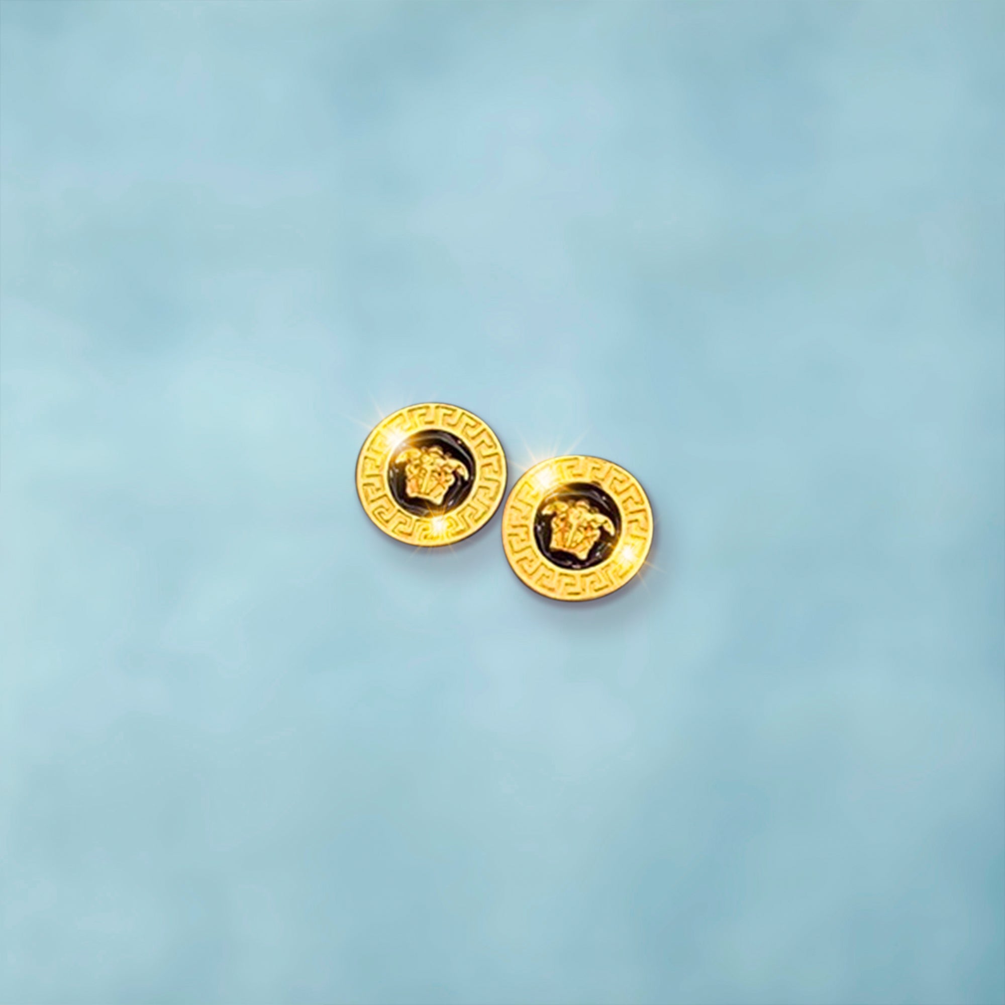 Pendientes Medusa Blackgold Oro 18K