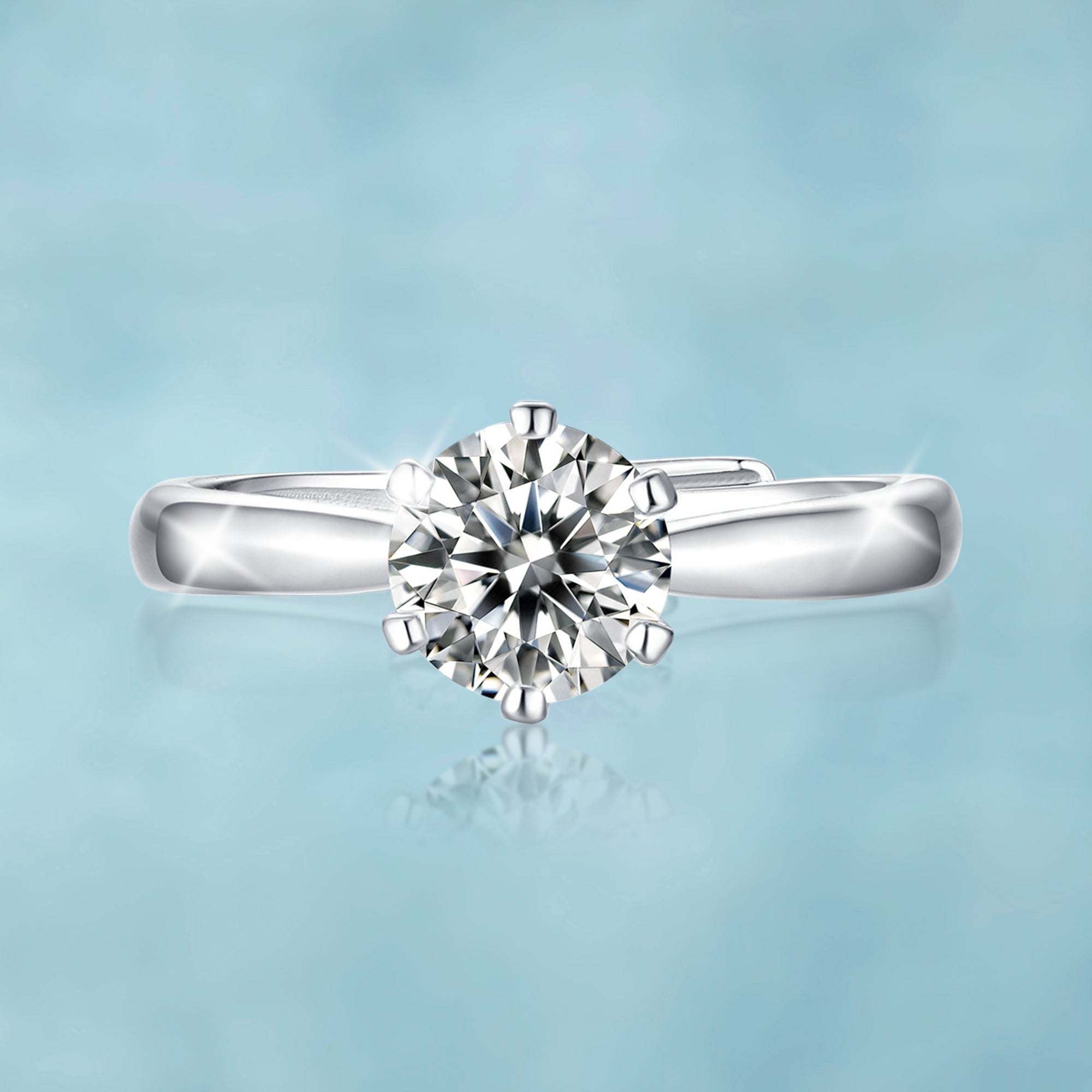 Anillo VVS Moissanite + Plata 925 Mujer