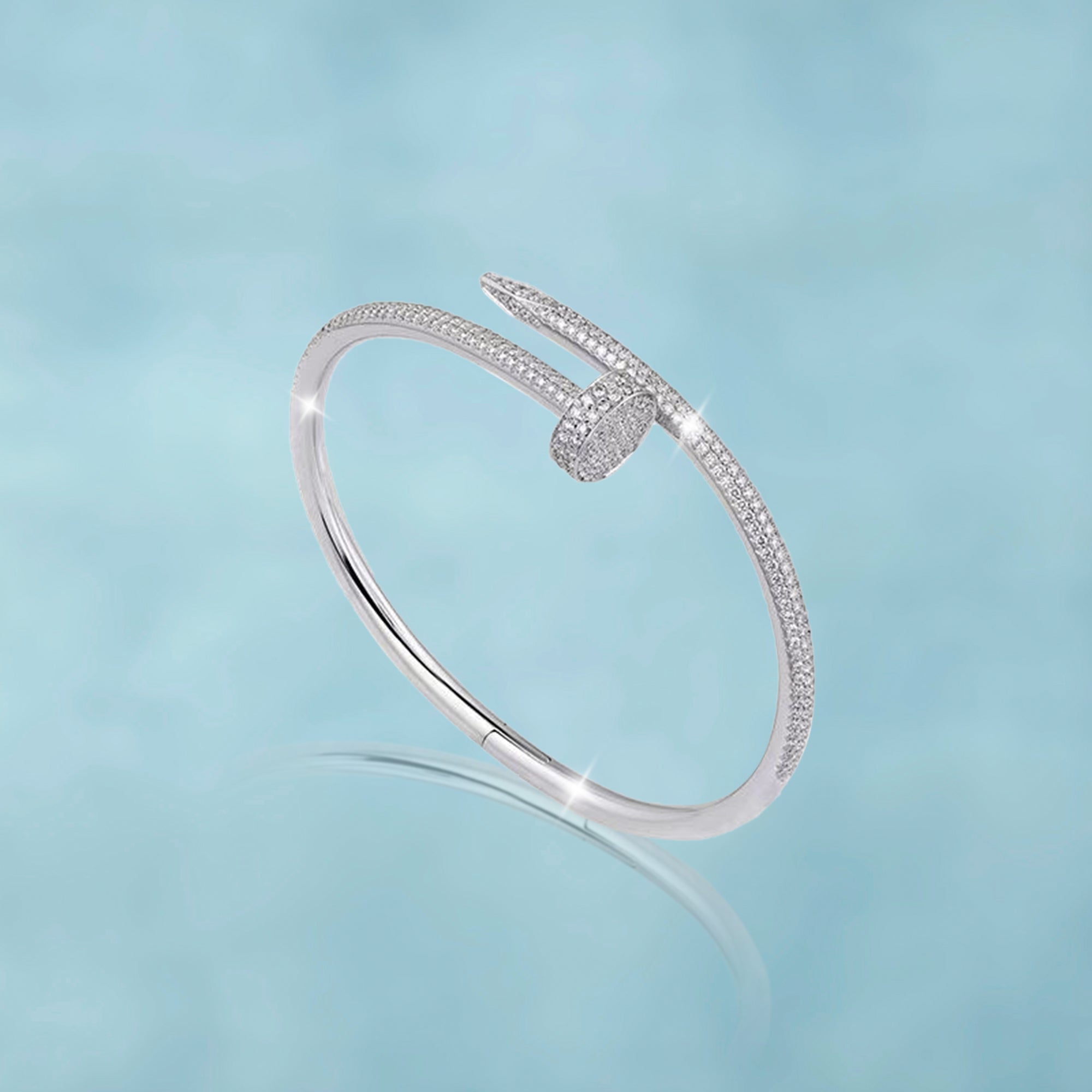 Brazalete Clavo Ice Oro Blanco
