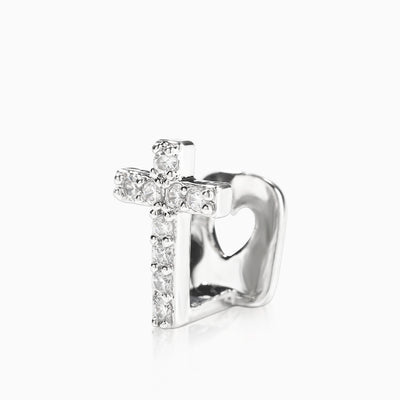 Iced Cross Gap Grillz – White Gold