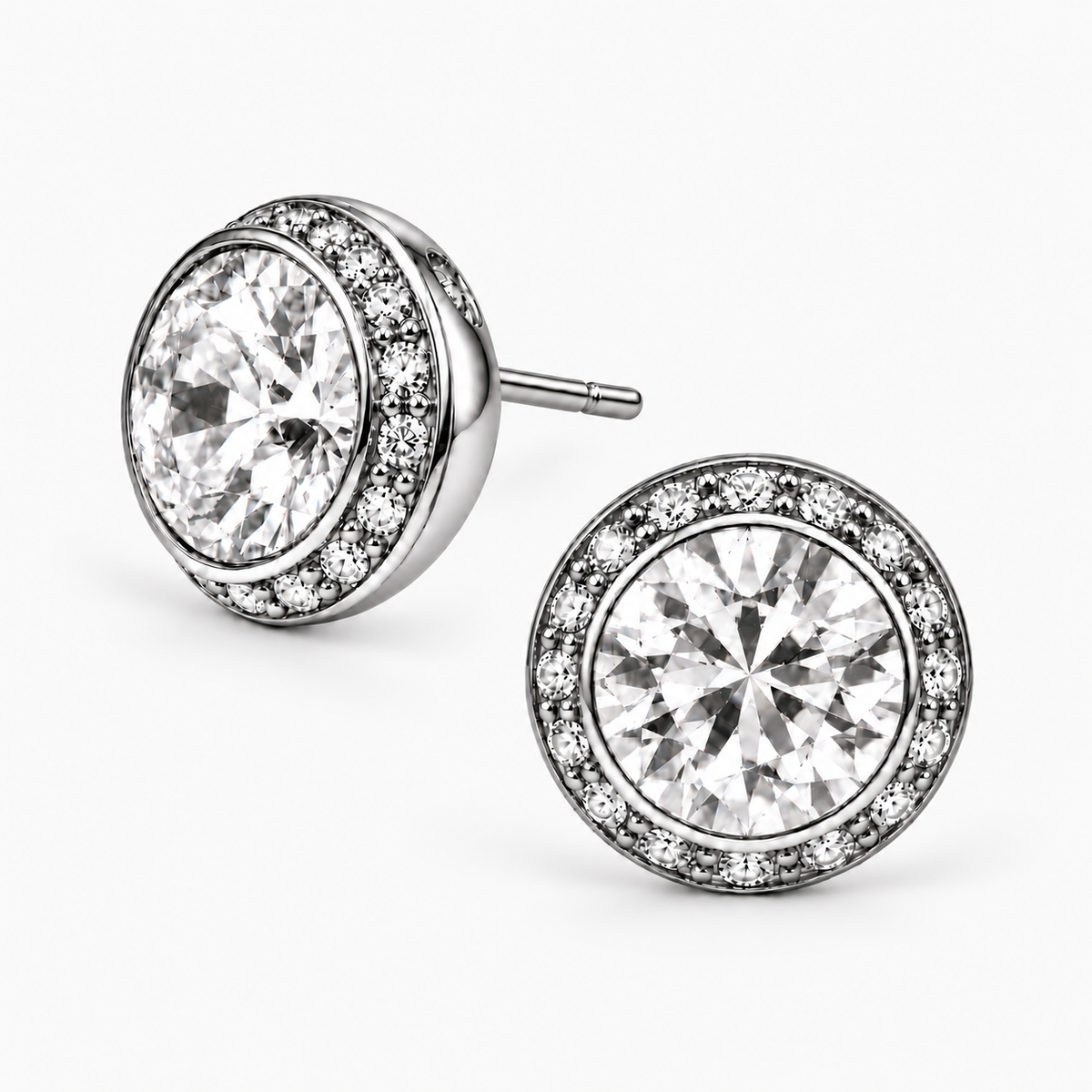 Pendientes White Diamonds VVS Moissanite + Plata 925
