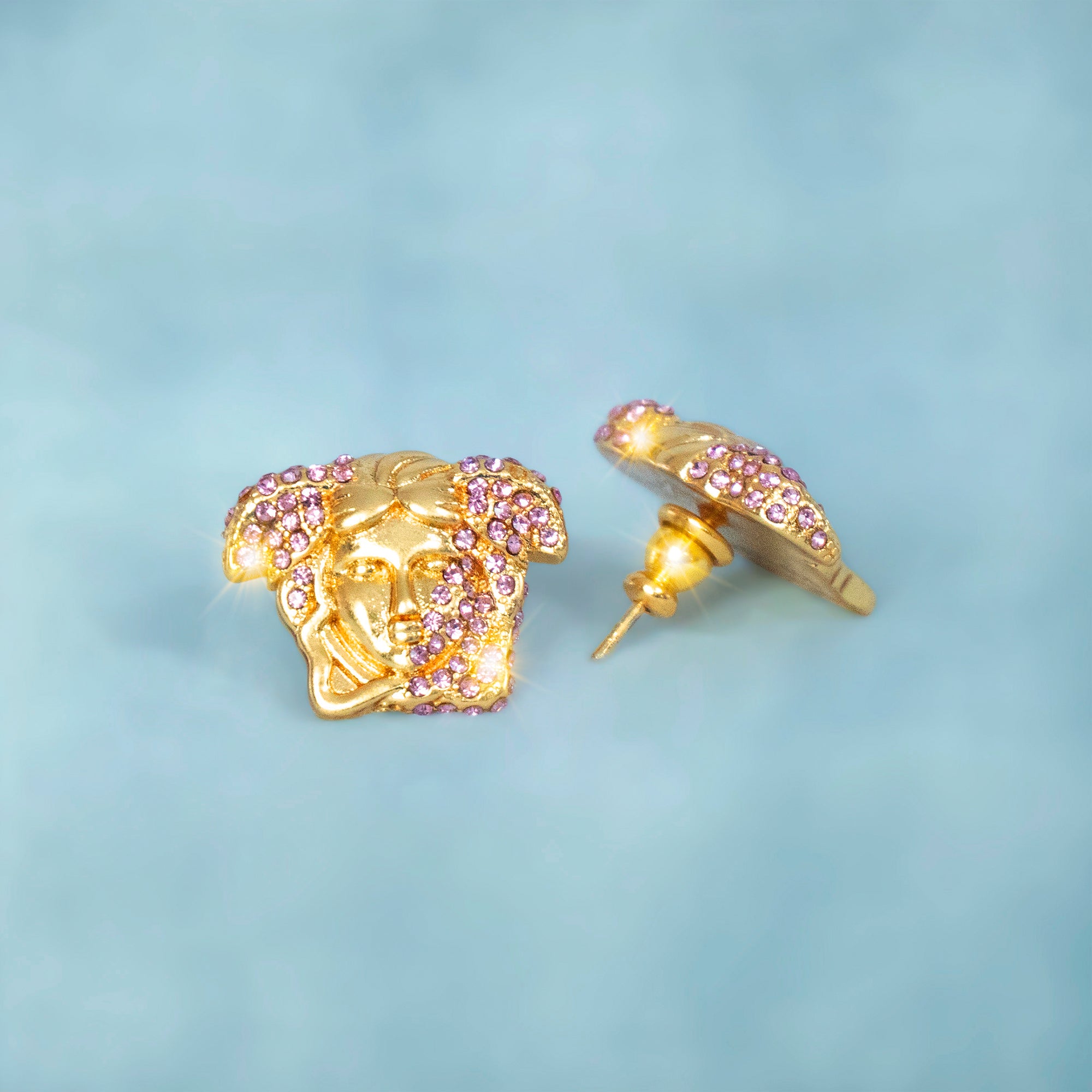 Pendientes Medusa Pearls Oro 18K