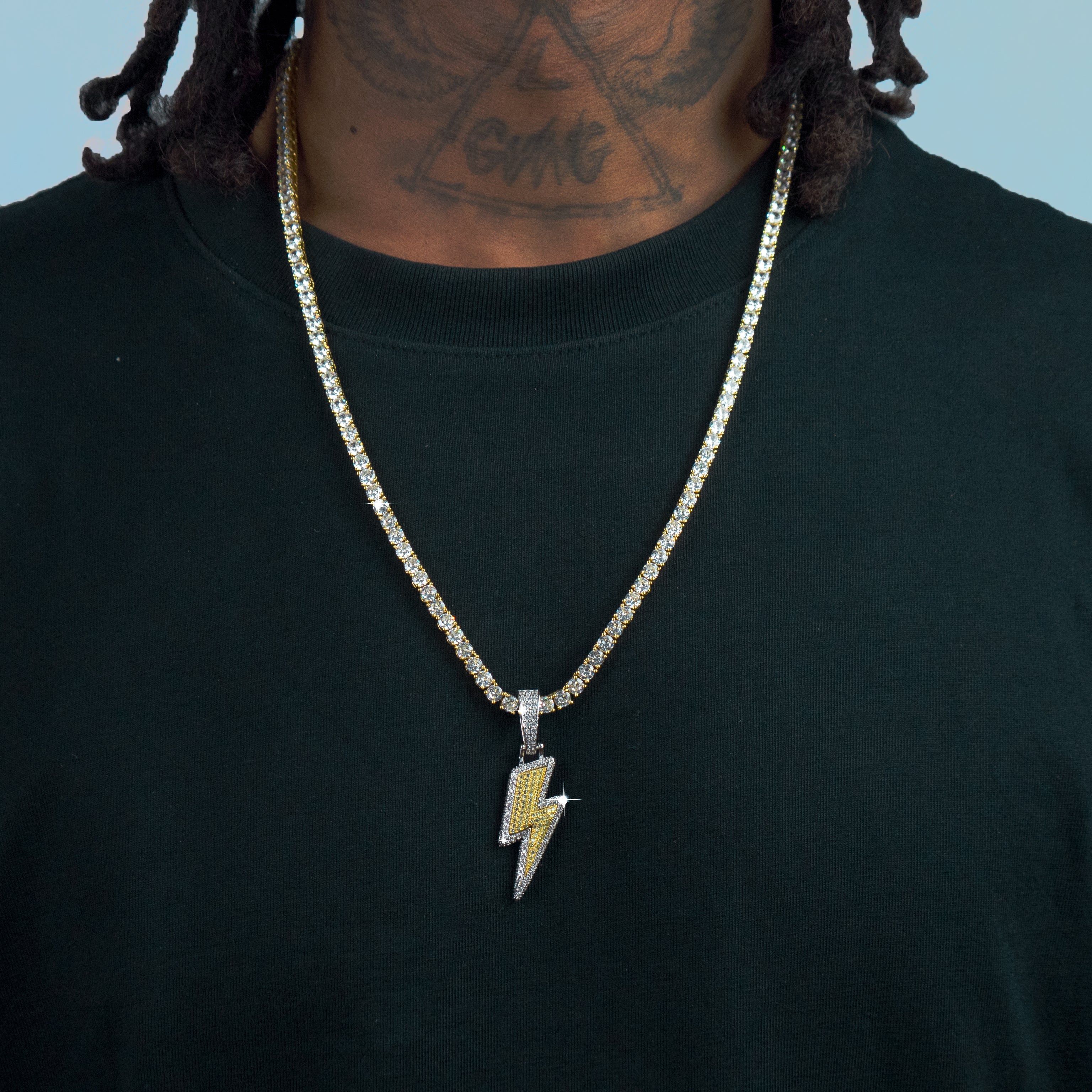 18K Gold Lightning Pendant