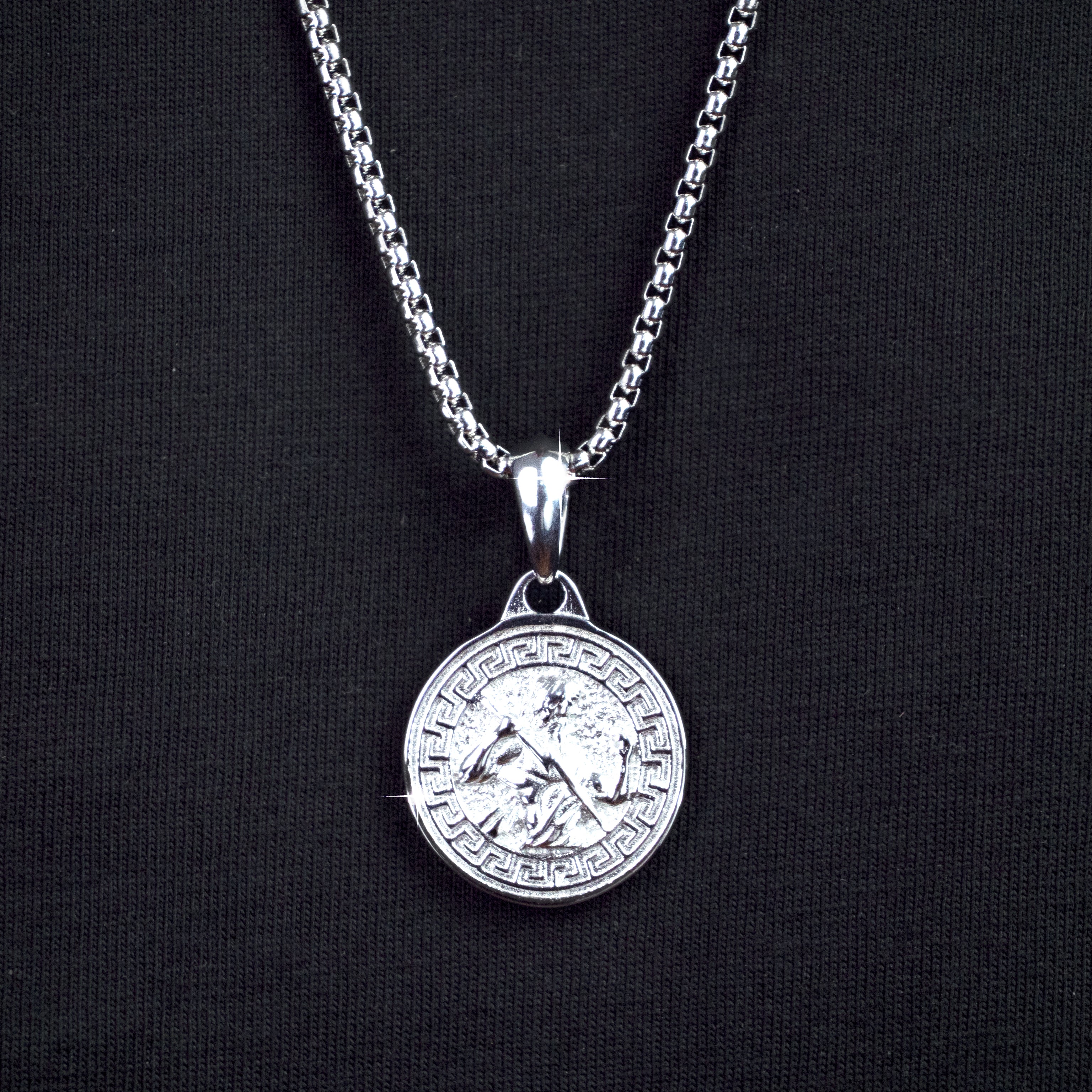 Colgante Medalla Zeus Oro Blanco