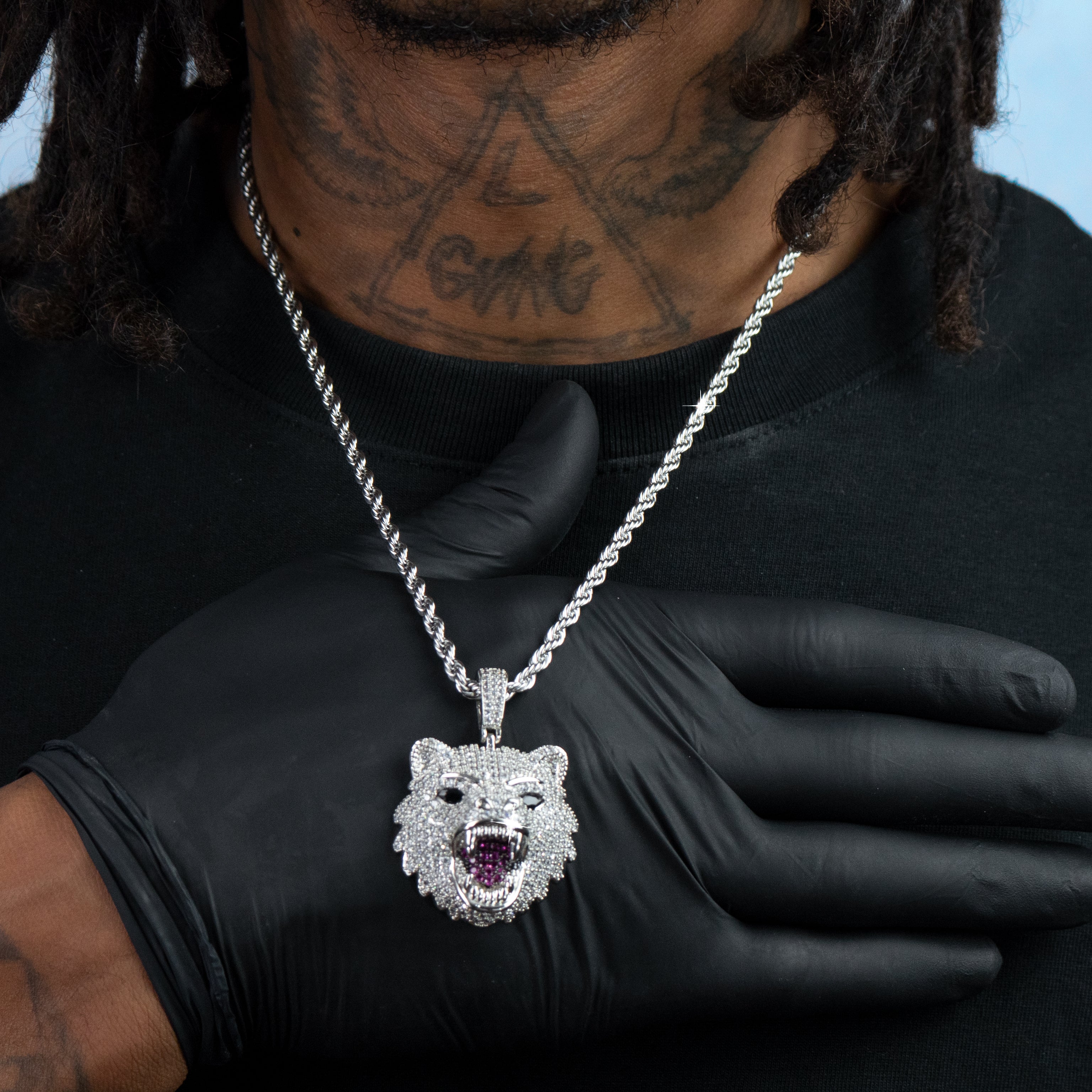 Colgante Oso Oro Blanco