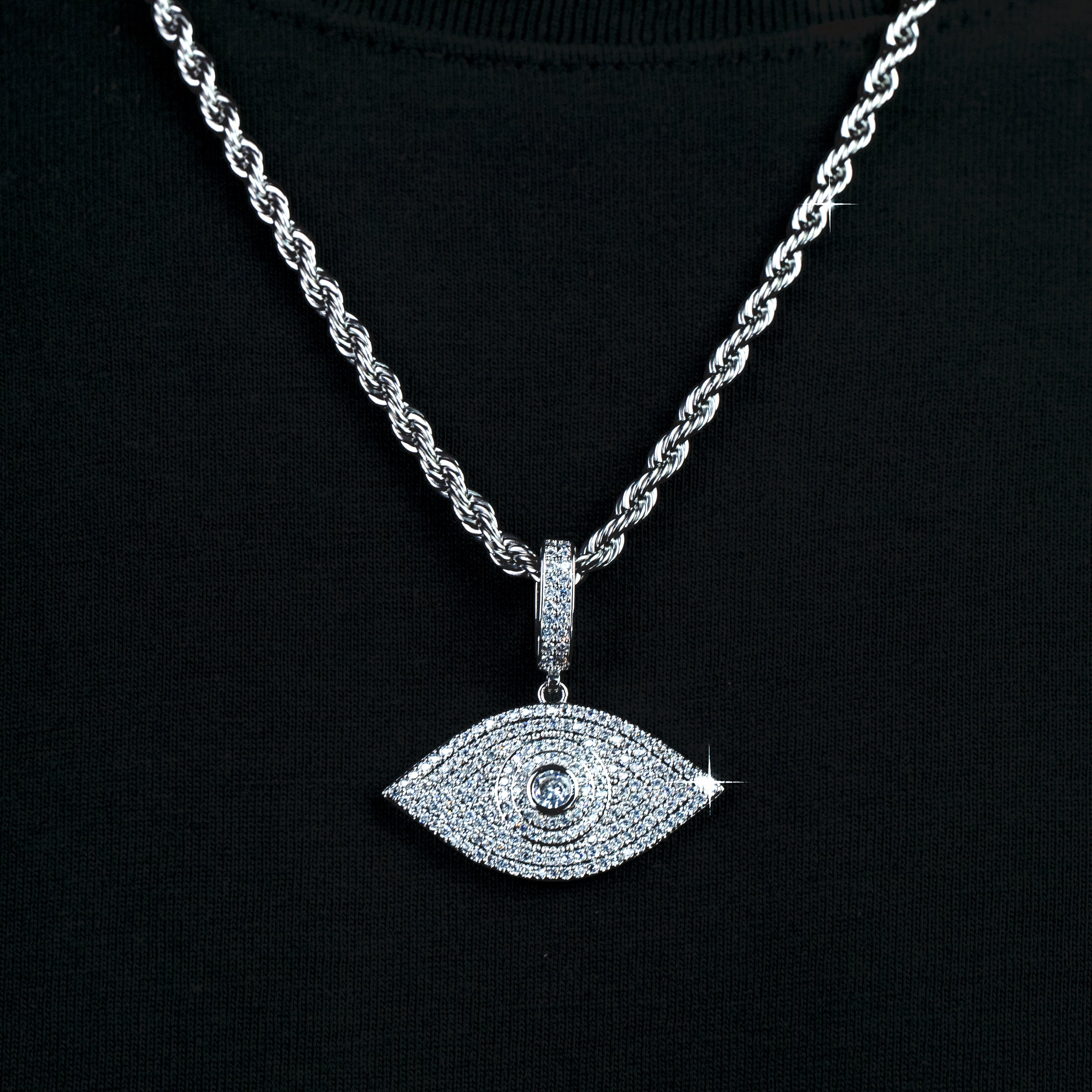 Colgante Evil Eye Oro Blanco