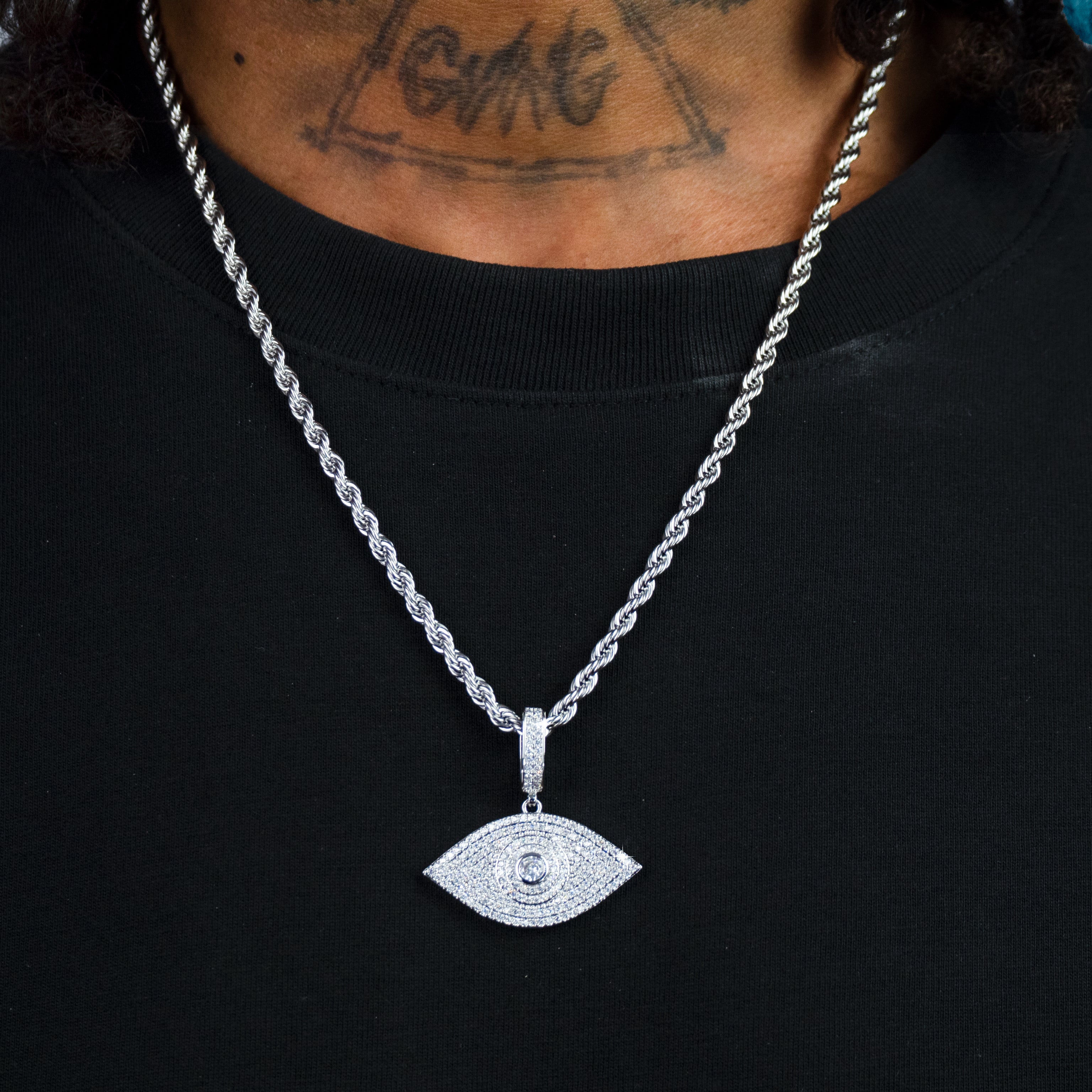 Colgante Evil Eye Oro Blanco