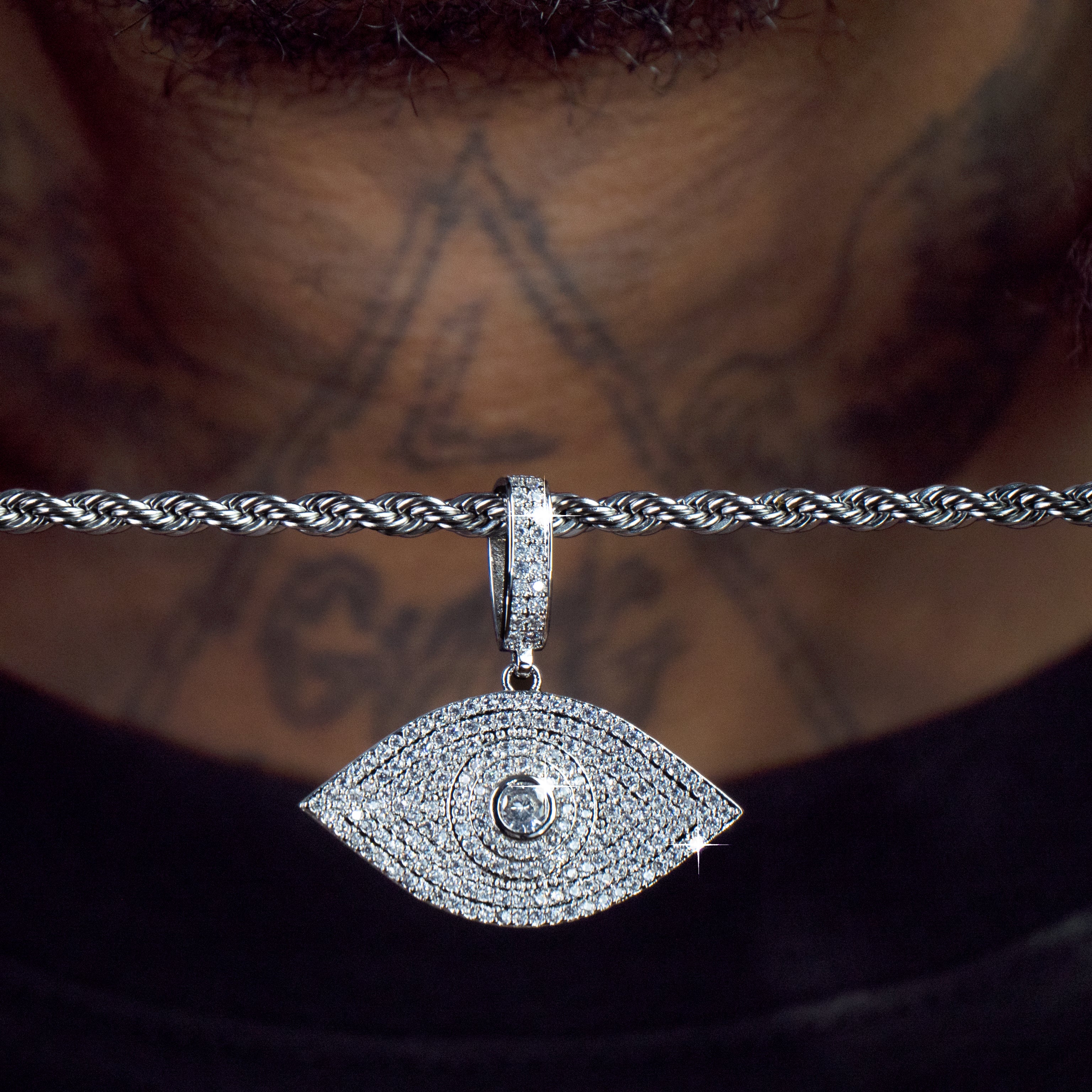 Colgante Evil Eye Oro Blanco