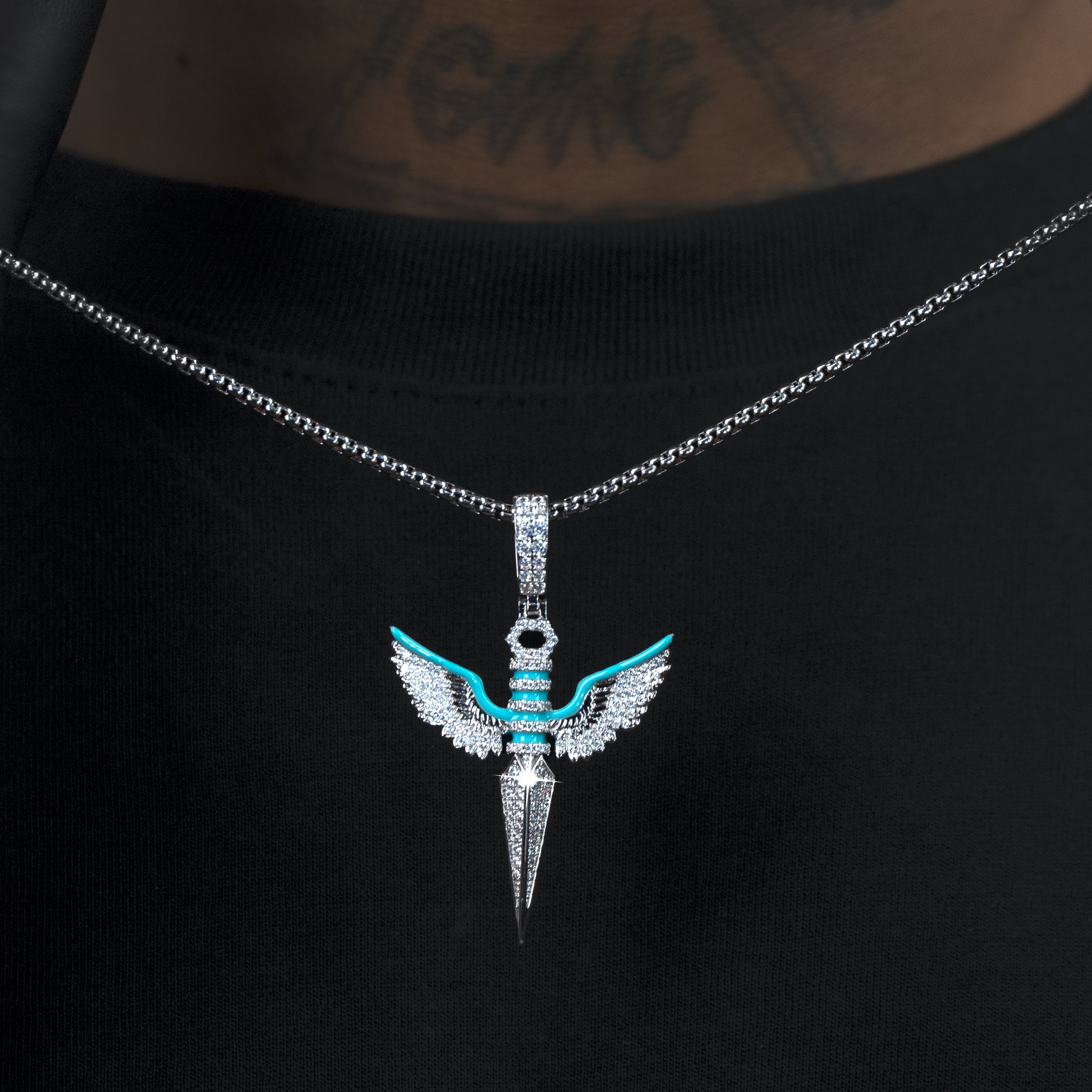 Colgante Luminoso Flying Knife Oro Blanco