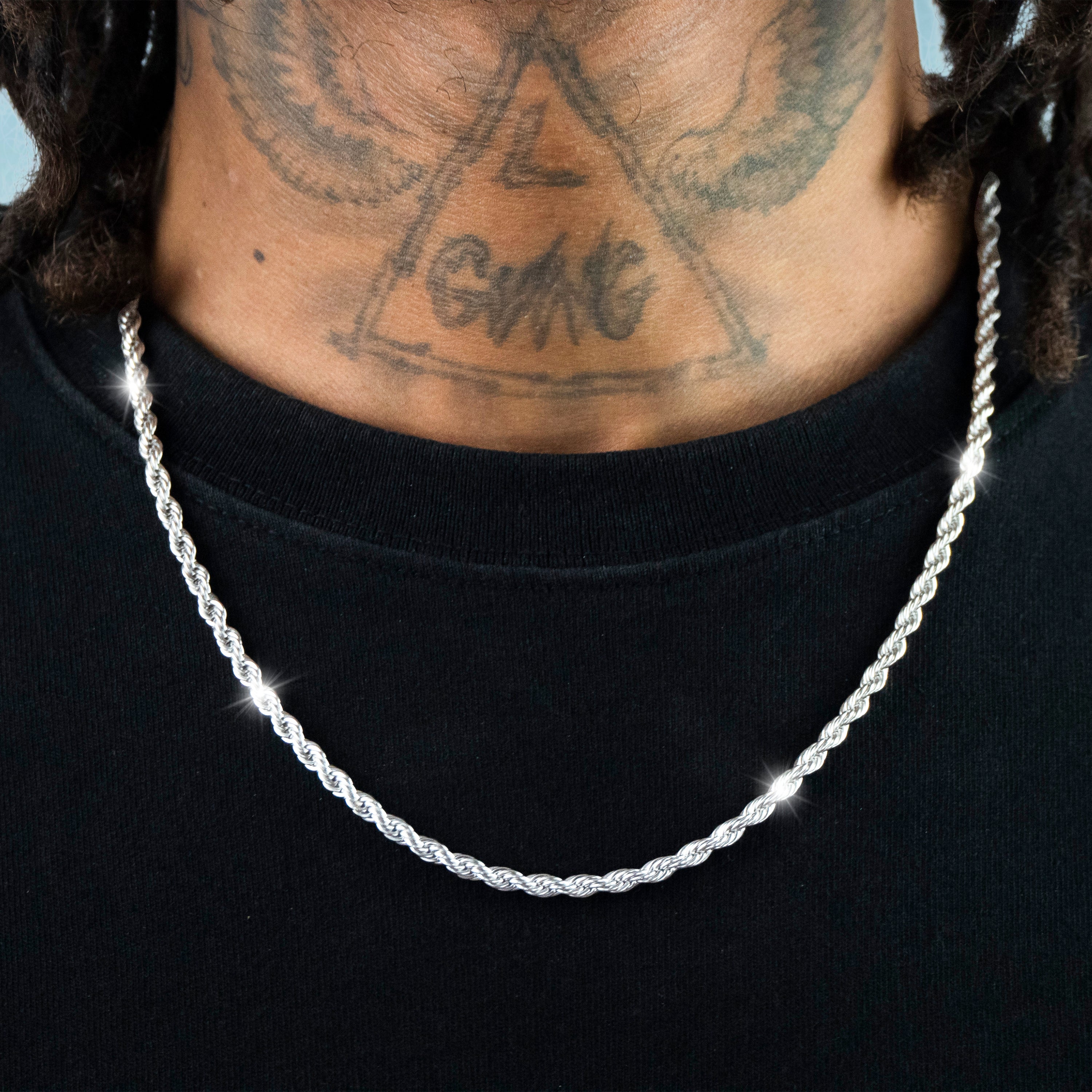 Cadena Rope 6 Mm Oro Blanco