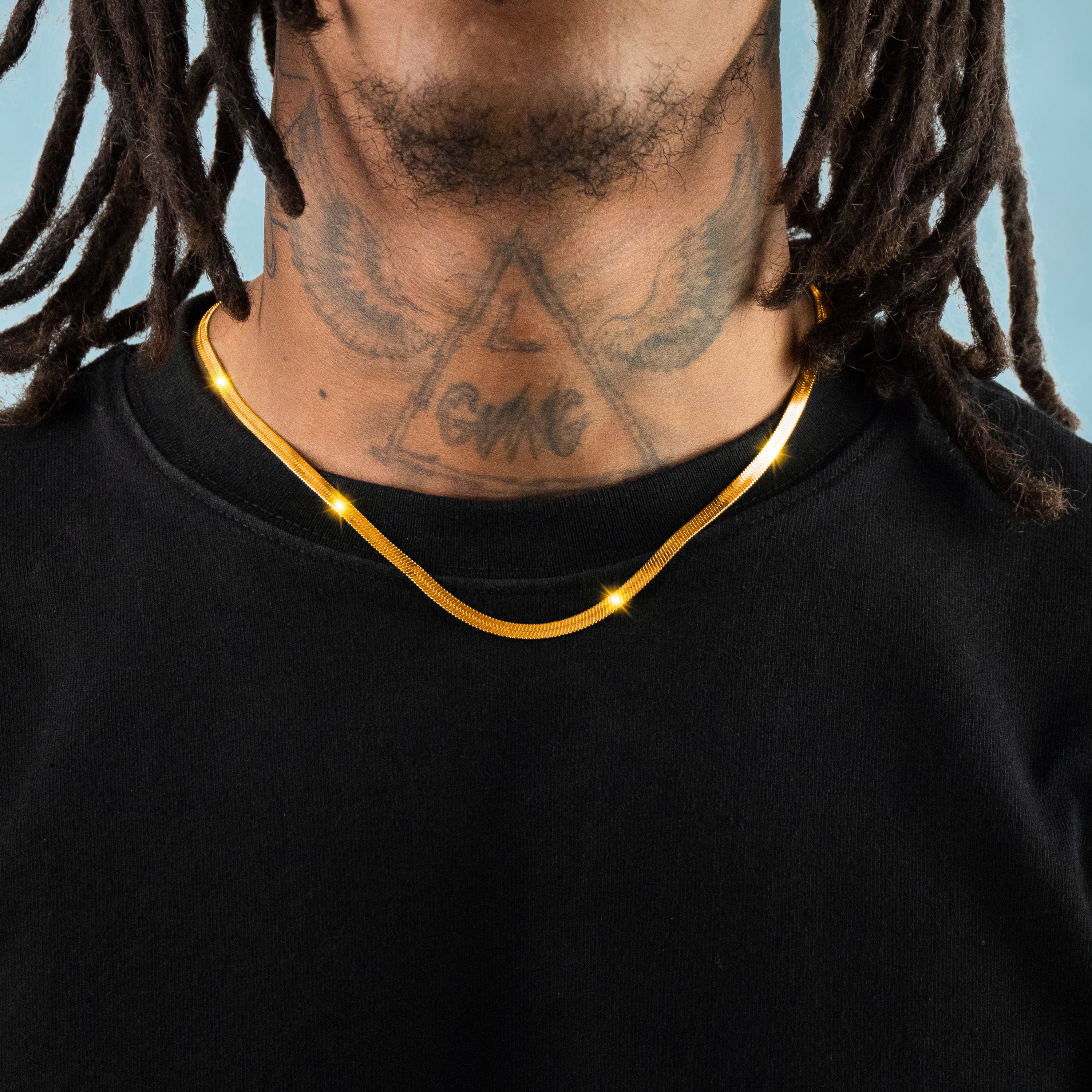 Cadena Snake De 4 Mm Chapada En Oro De 18 K Oro 18K