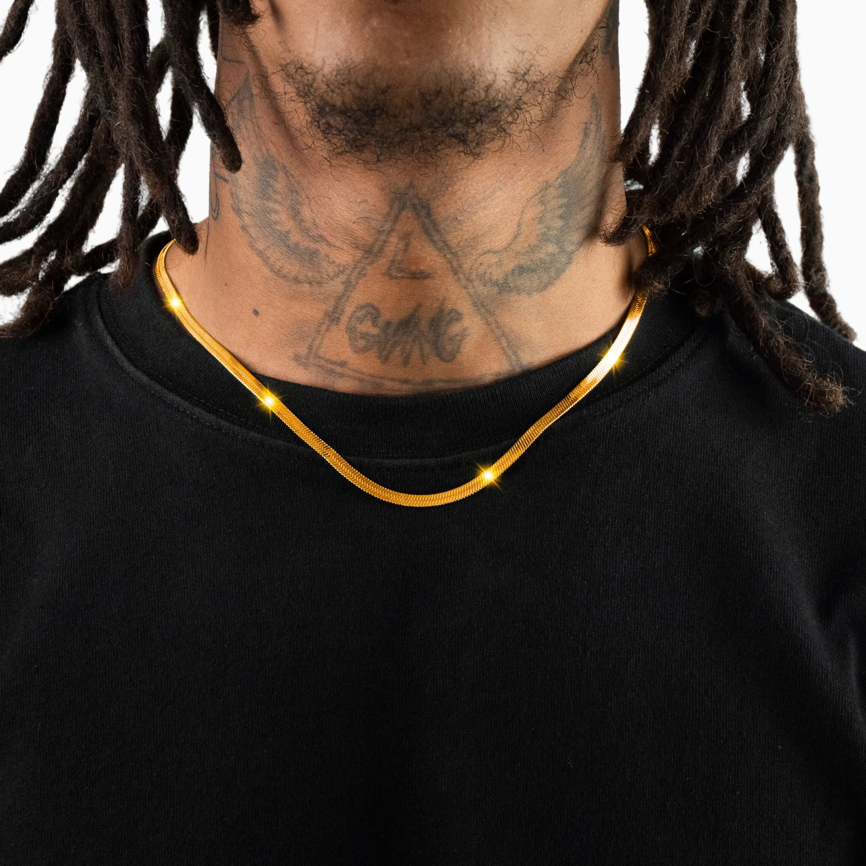 Cadena Snake De 4 Mm Chapada En Oro De 18 K Oro 18K