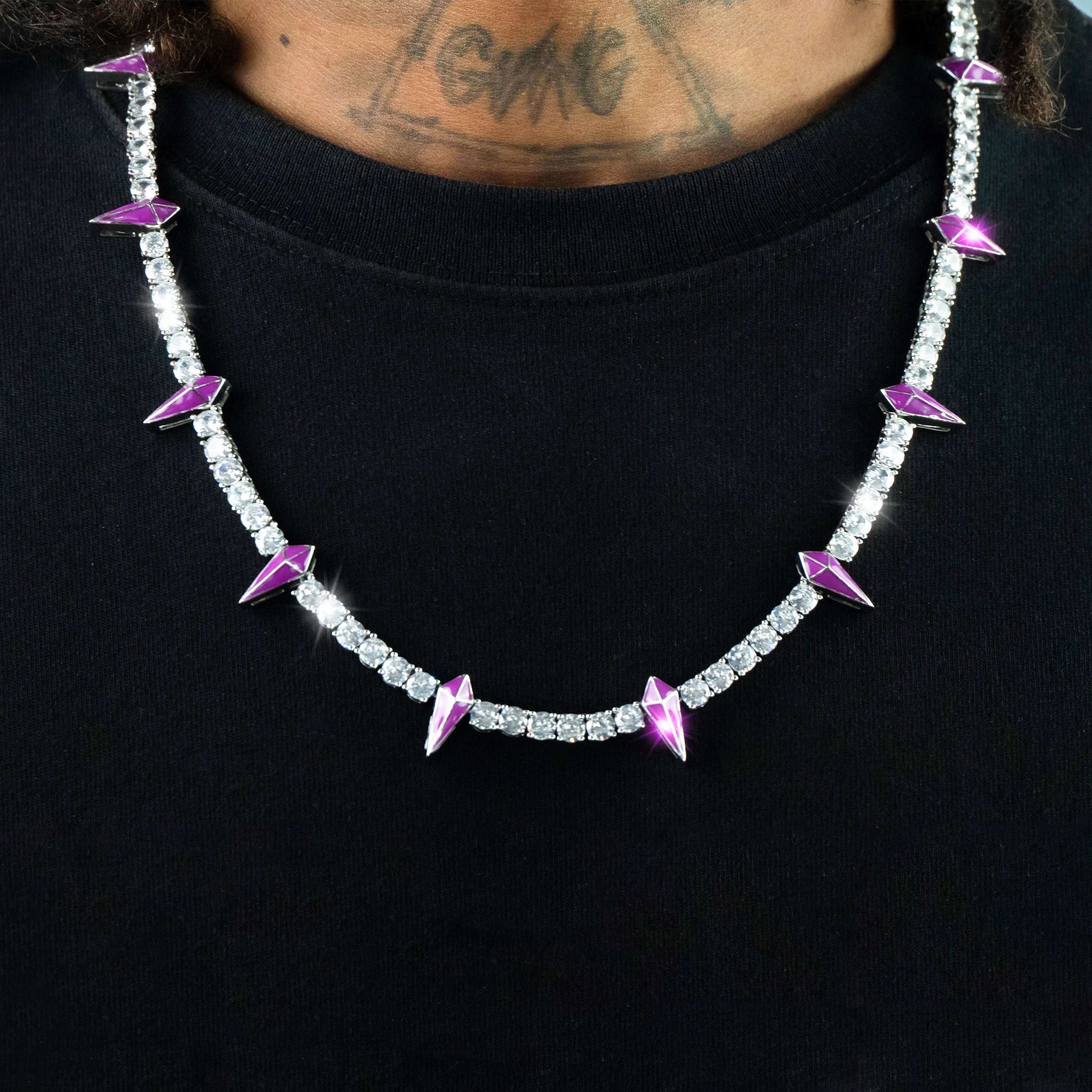 Wakanda Purple 5mm White Gold Tennis Chain