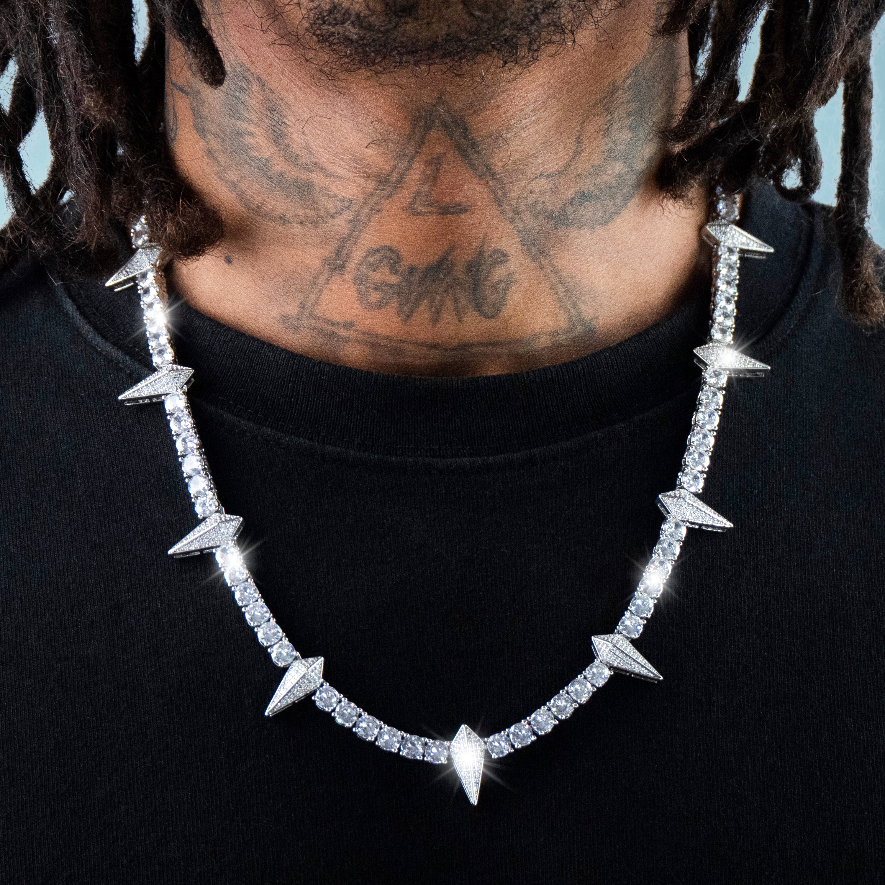 Cadena Tenis Wakanda Plata 5 Mm Oro Blanco