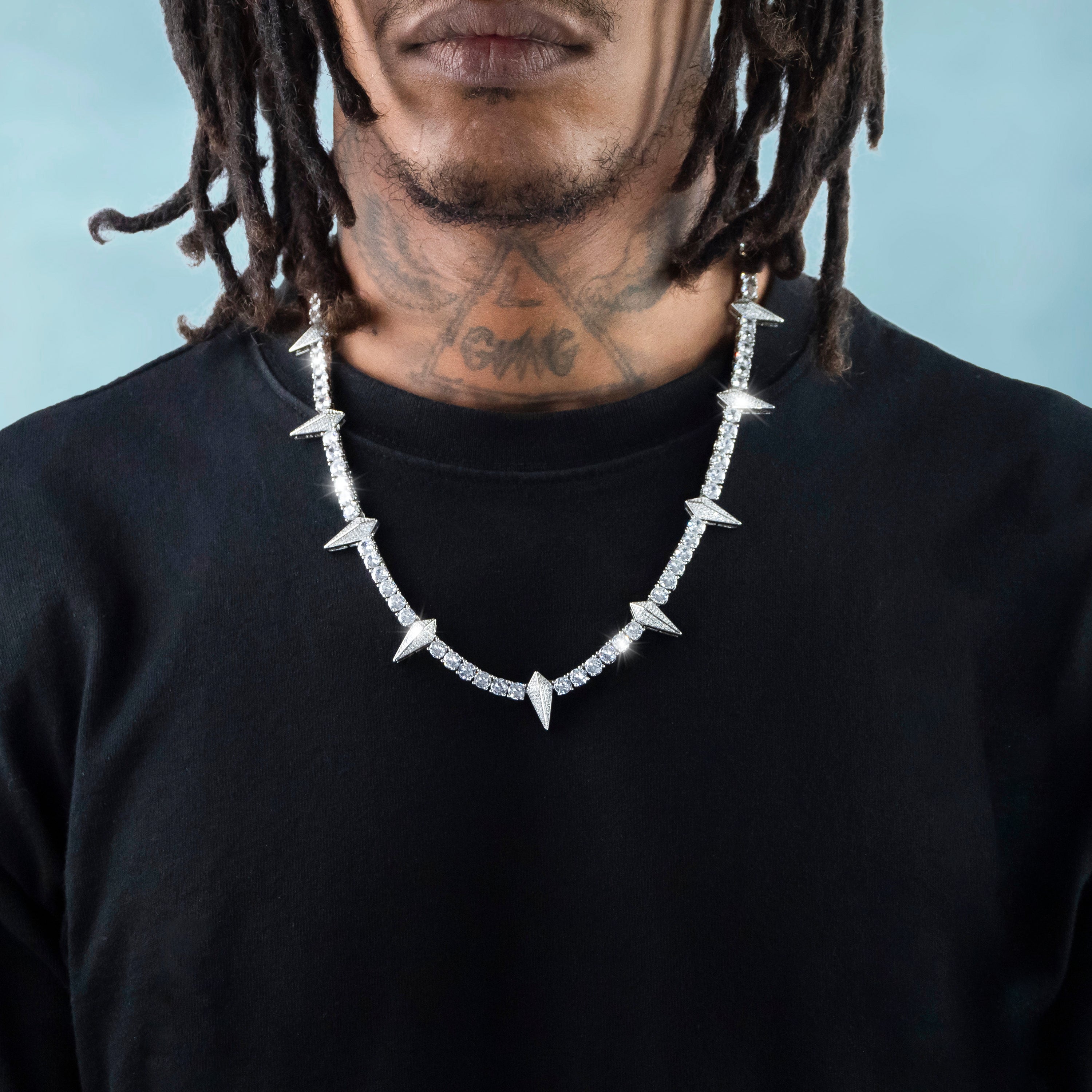 Cadena Tenis Wakanda Plata 5 Mm Oro Blanco