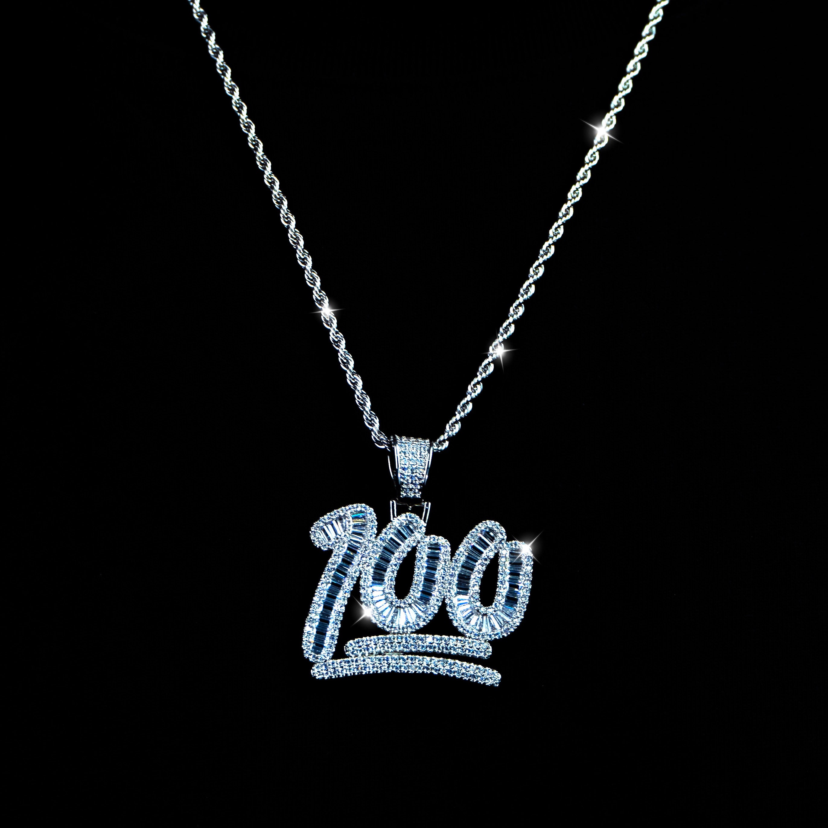 Colgante100 Baguettes Oro Blanco