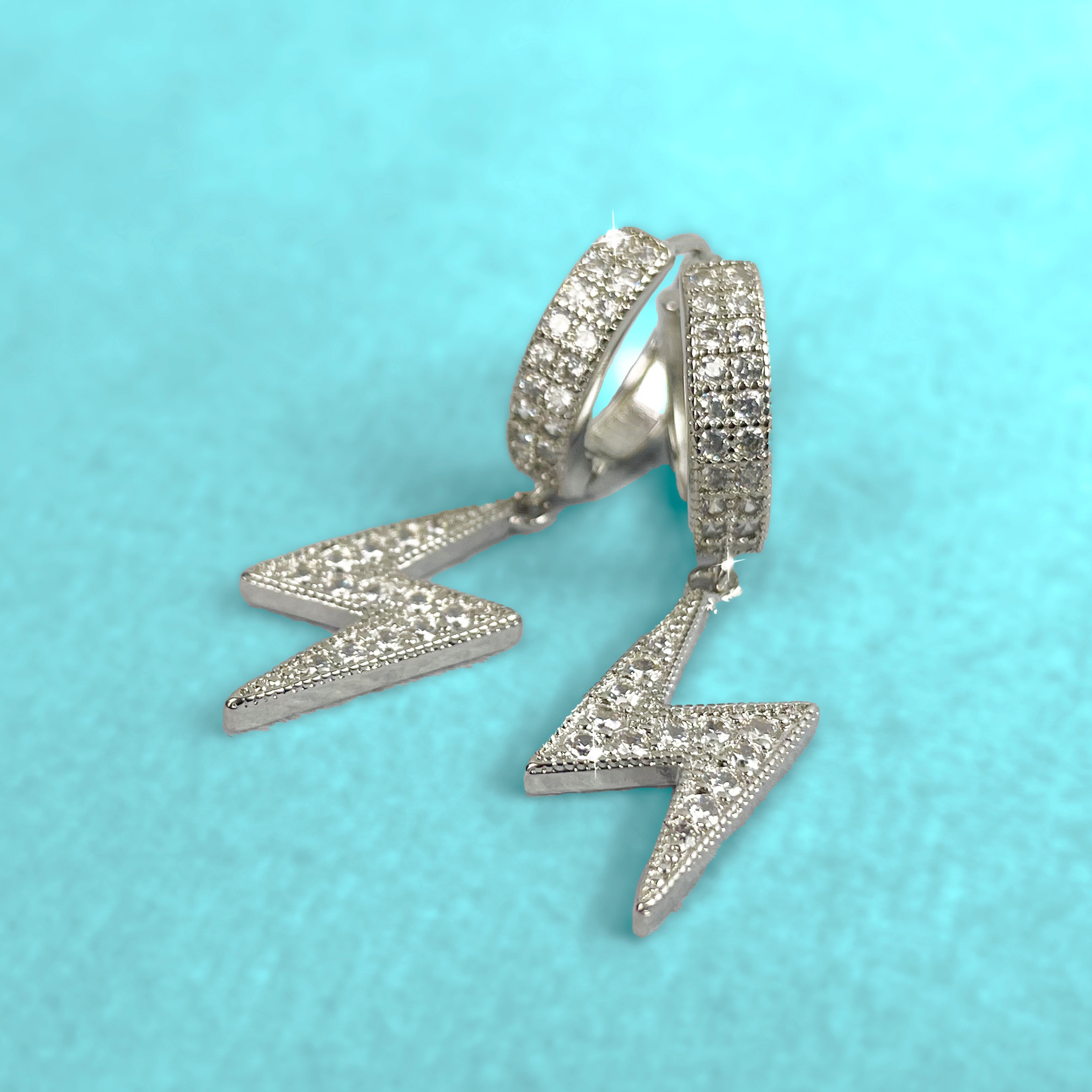 Pendientes Rayo Colgante Plata 925