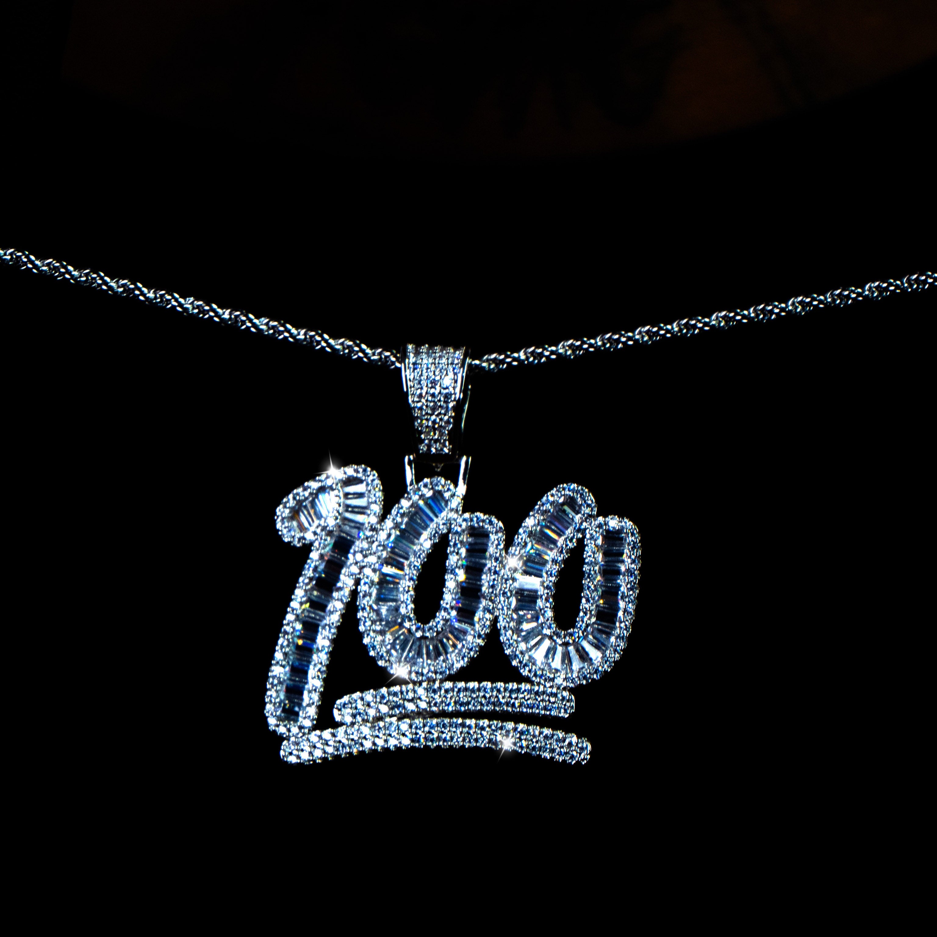 Colgante100 Baguettes Oro Blanco