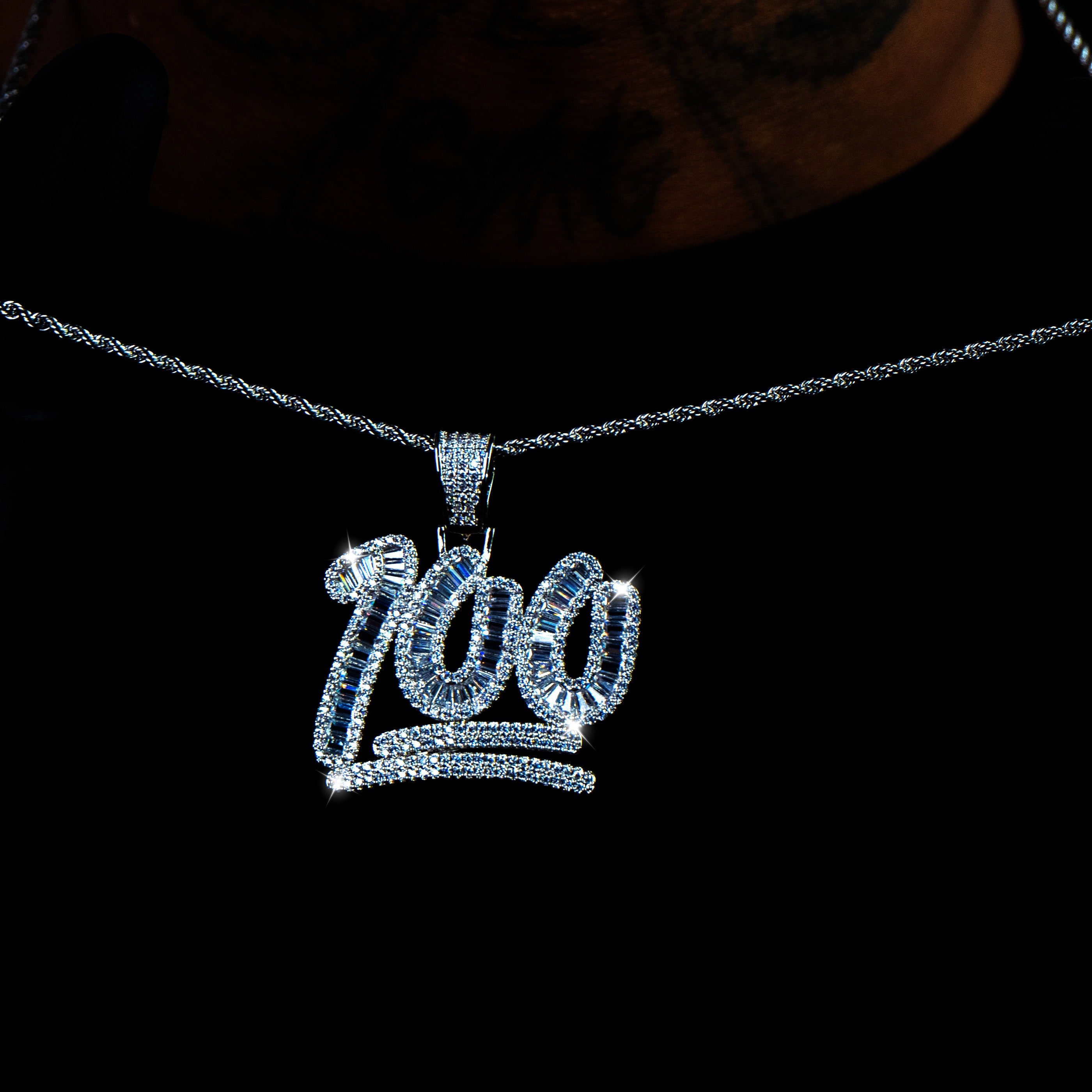 Colgante100 Baguettes Oro Blanco