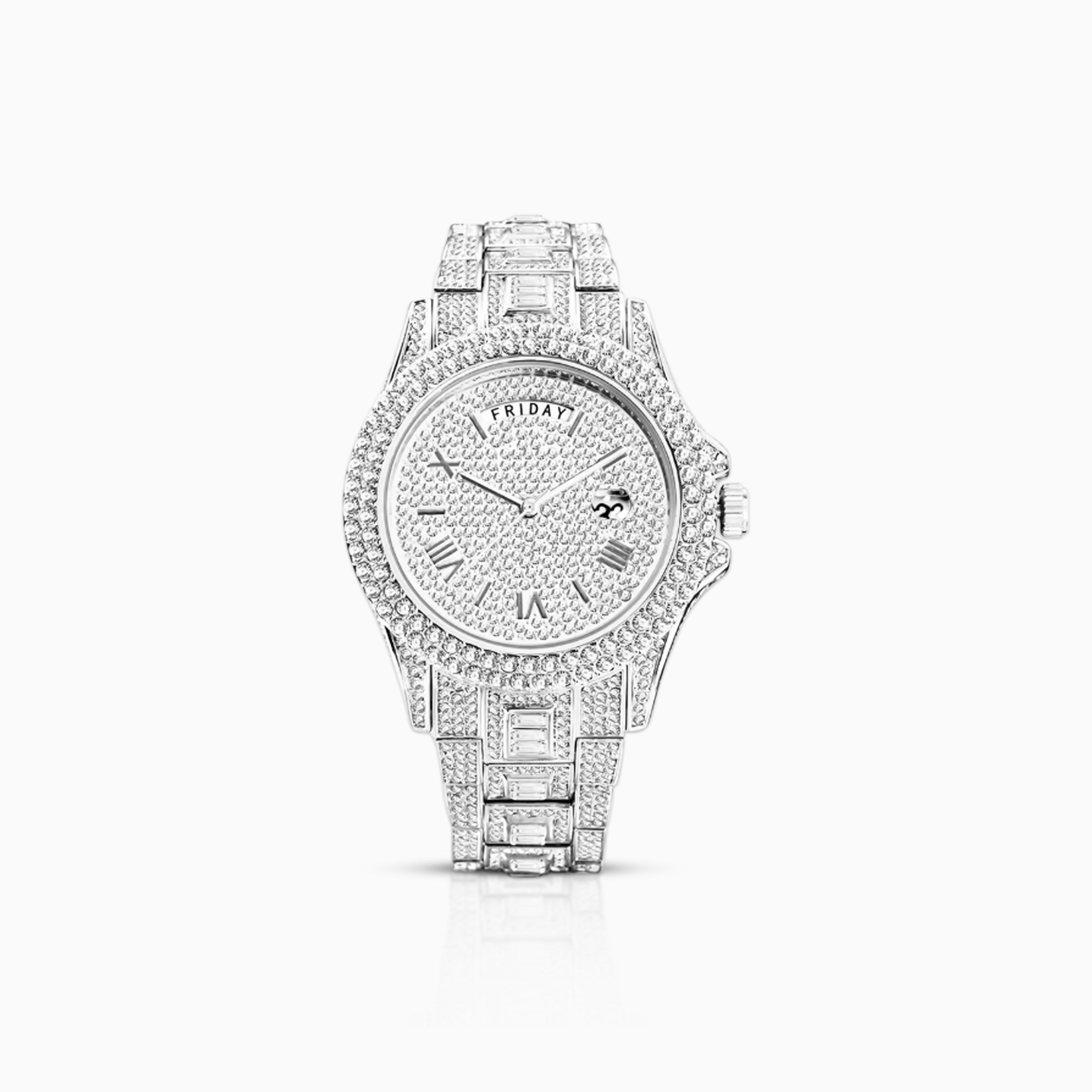 Reloj Iced Frozen Oro Blanco