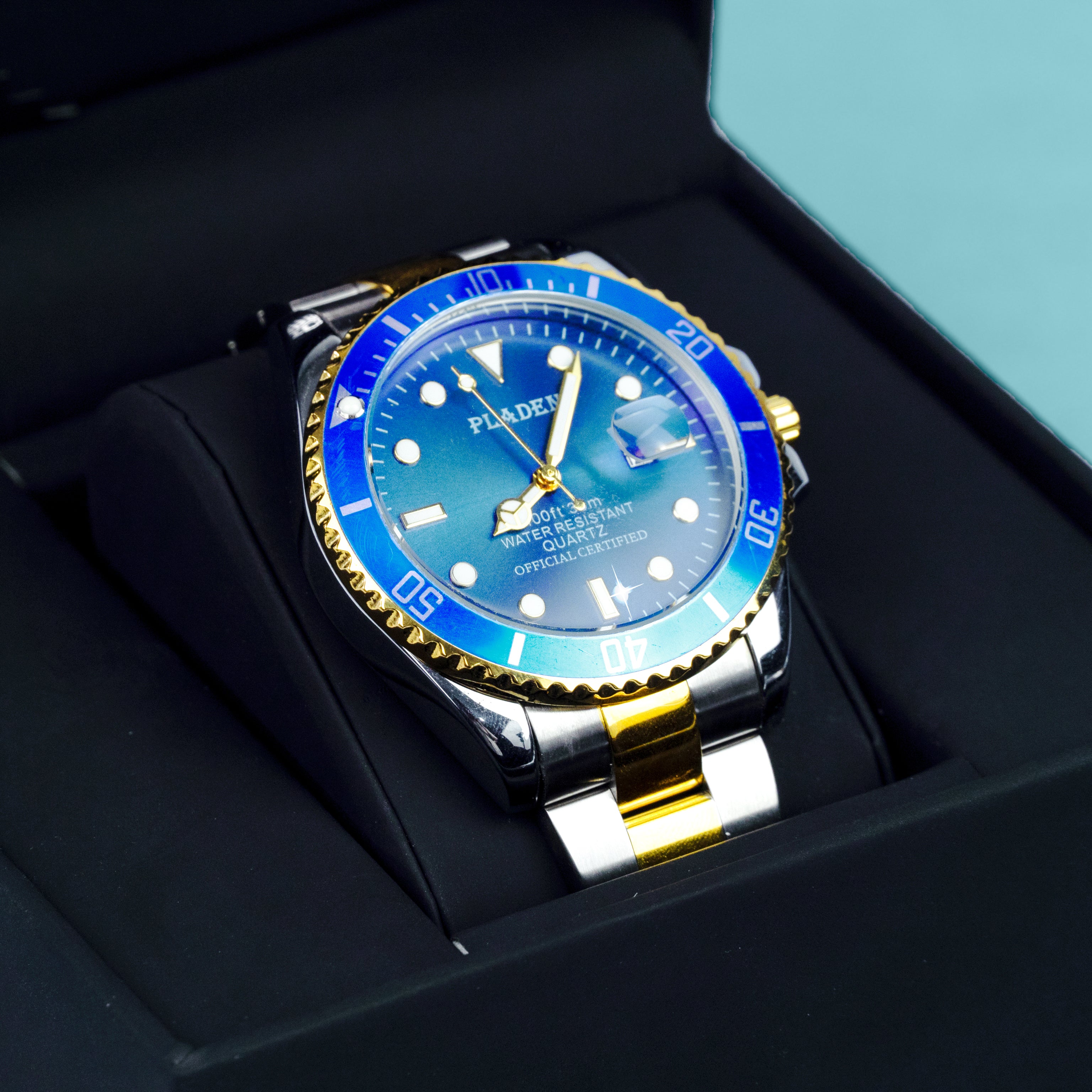 Reloj Two Tone Azul Oro Blanco