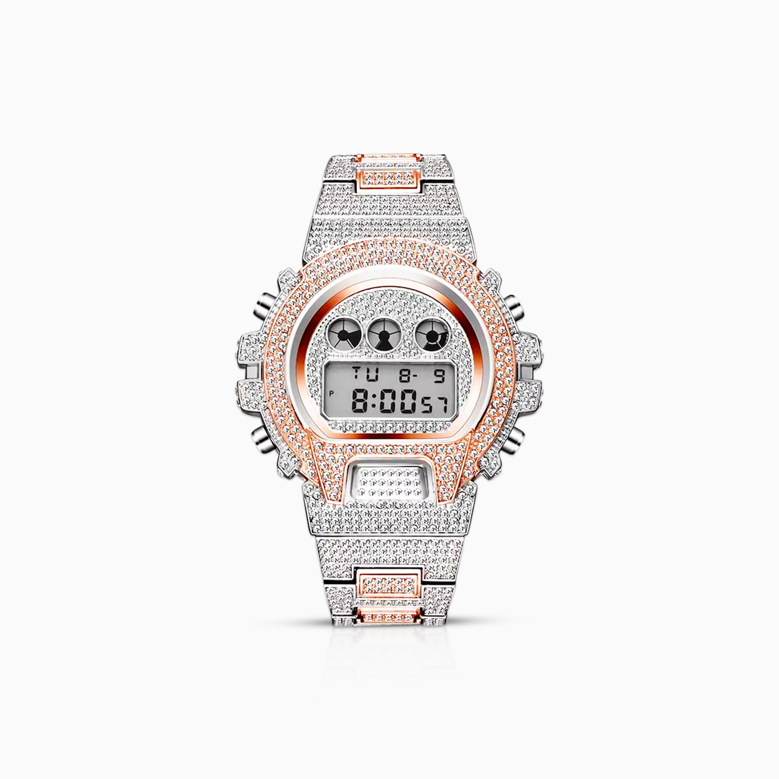 Reloj Two Tone Ice Digital Oro Blanco