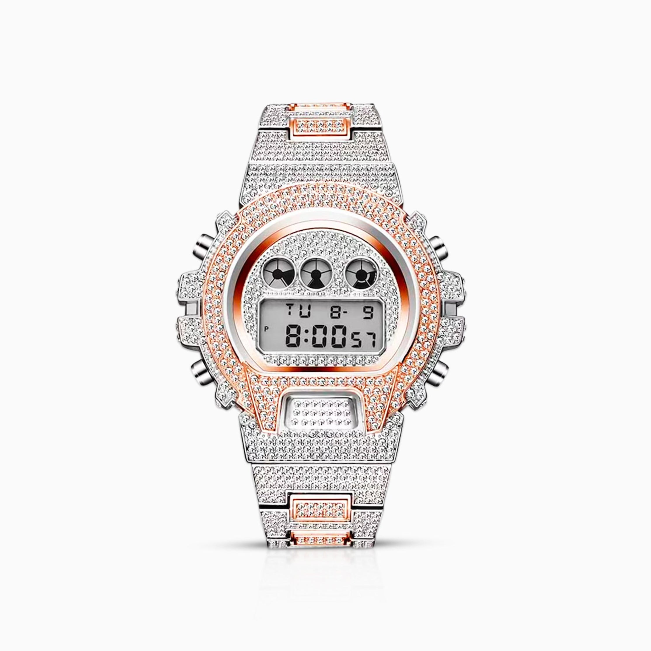 Reloj Two Tone Ice Digital Oro Blanco