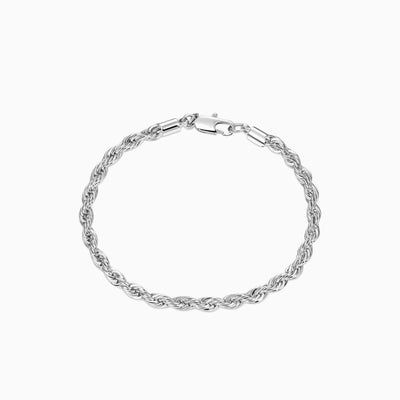 Brazalete Rope 4 mm Oro Blanco
