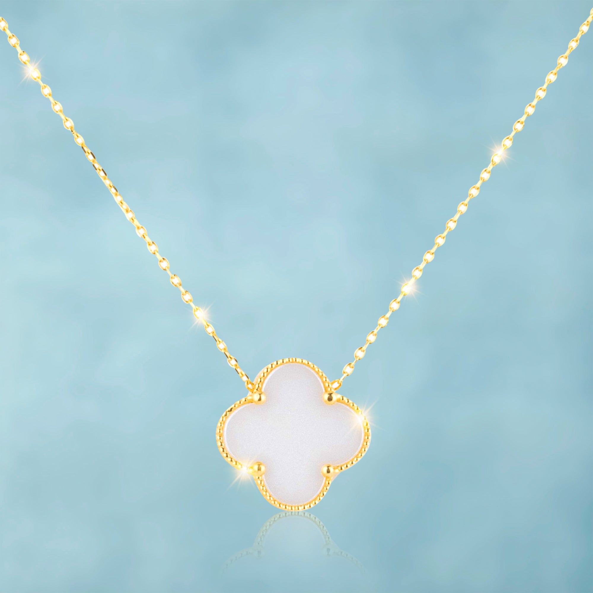 Cadena Trébol White Gold 18K