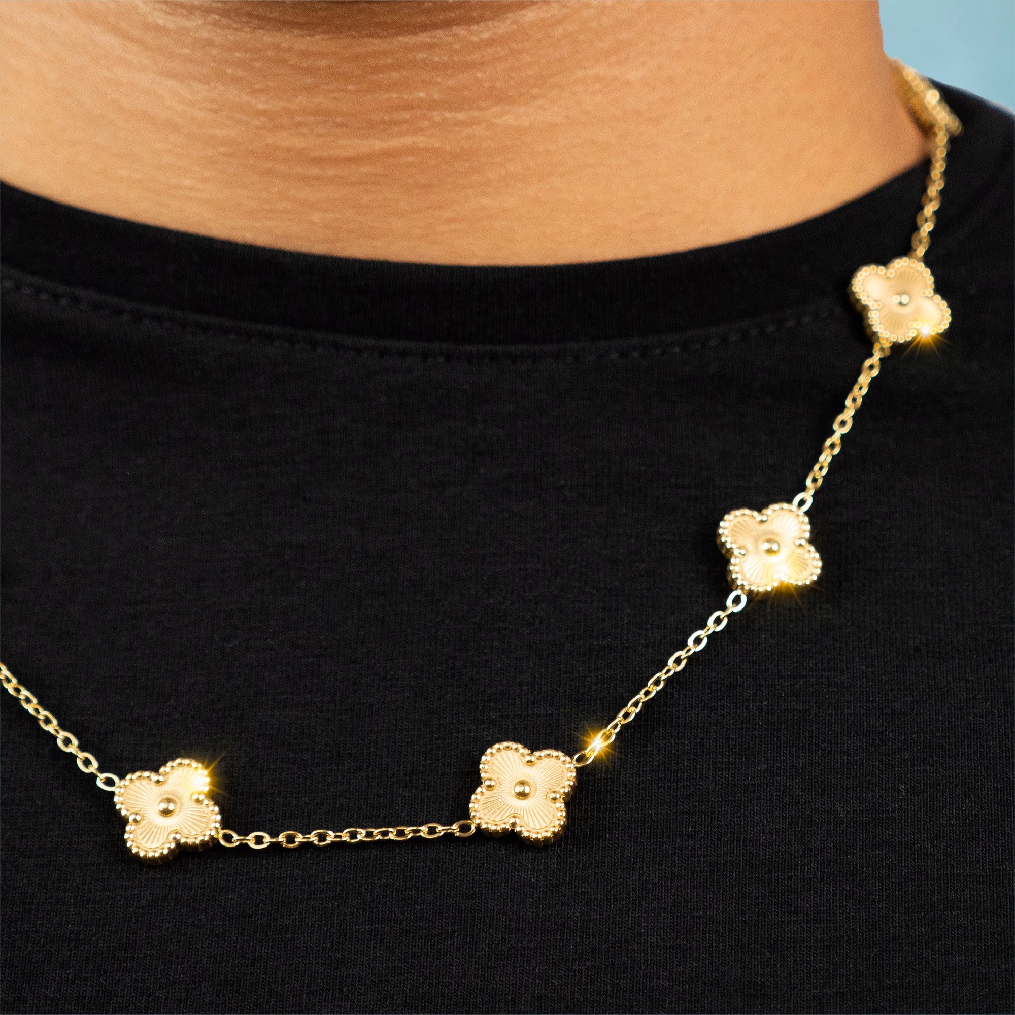 Cadena Tréboles Gold Edition Oro 18K