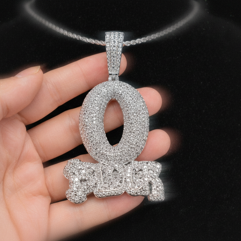 Colgante O Block Oro Blanco