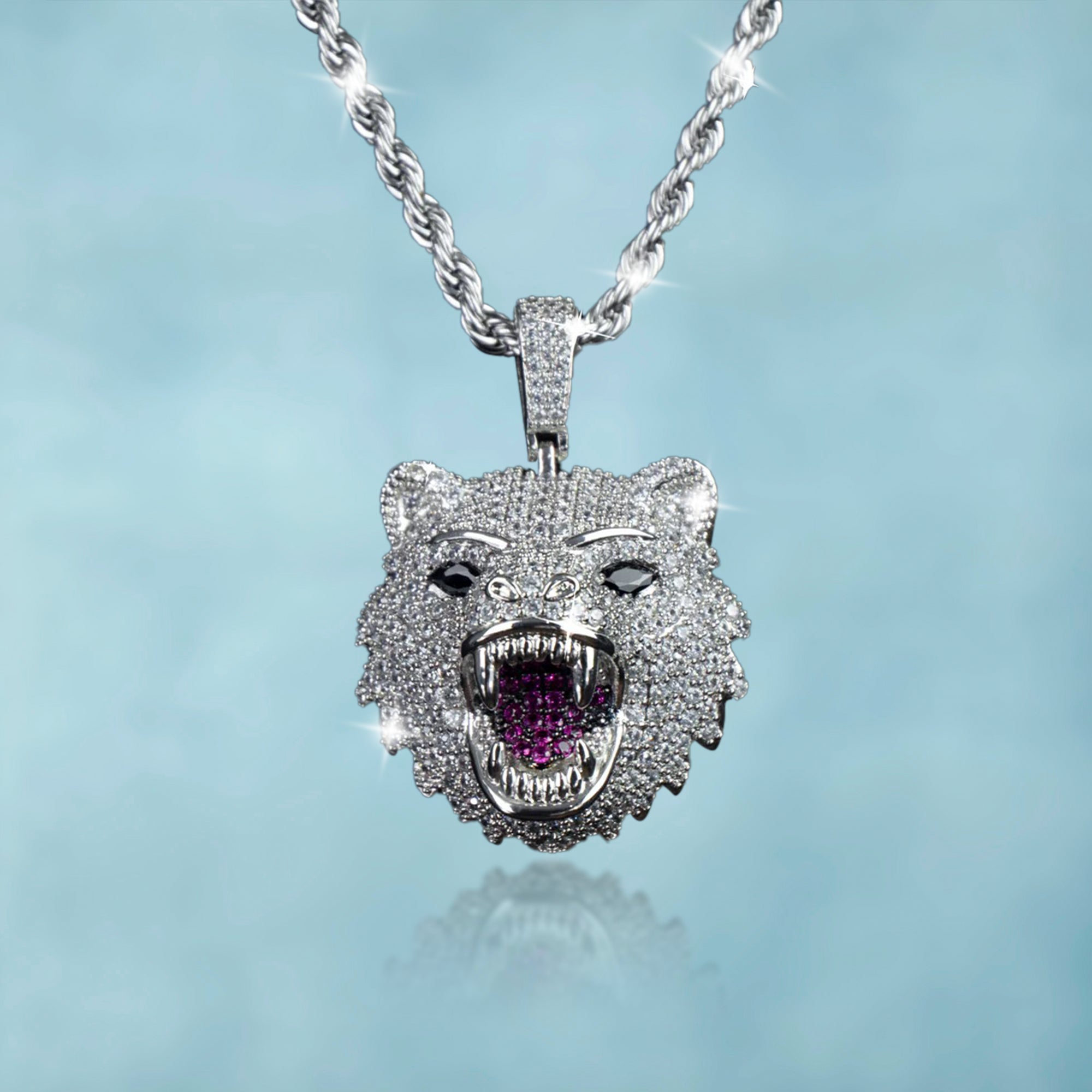 Colgante Oso Oro Blanco