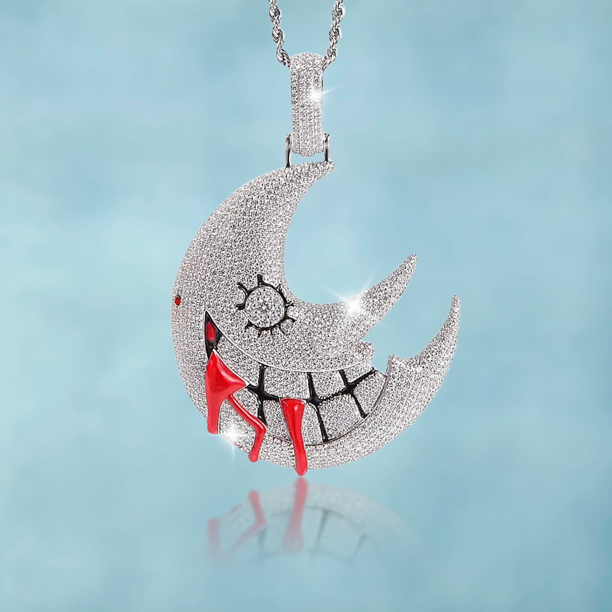 Colgante Luna Oro Blanco