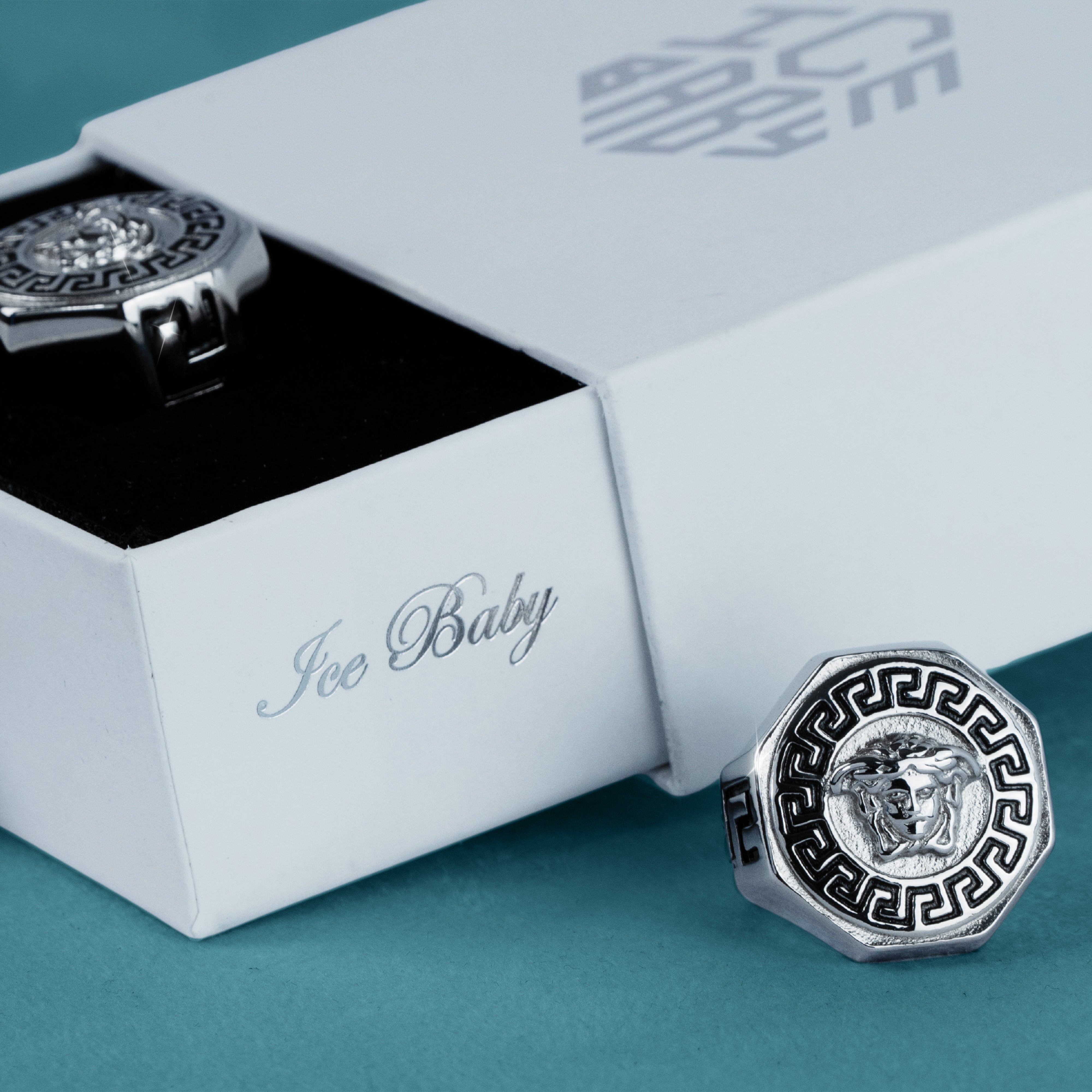 Anillo Medusa Oro Blanco